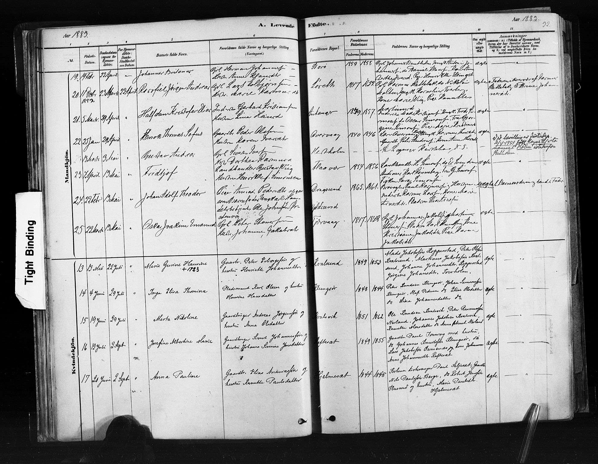 Ministerialprotokoller, klokkerbøker og fødselsregistre - Møre og Romsdal, AV/SAT-A-1454/507/L0073: Parish register (official) no. 507A08, 1878-1904, p. 32