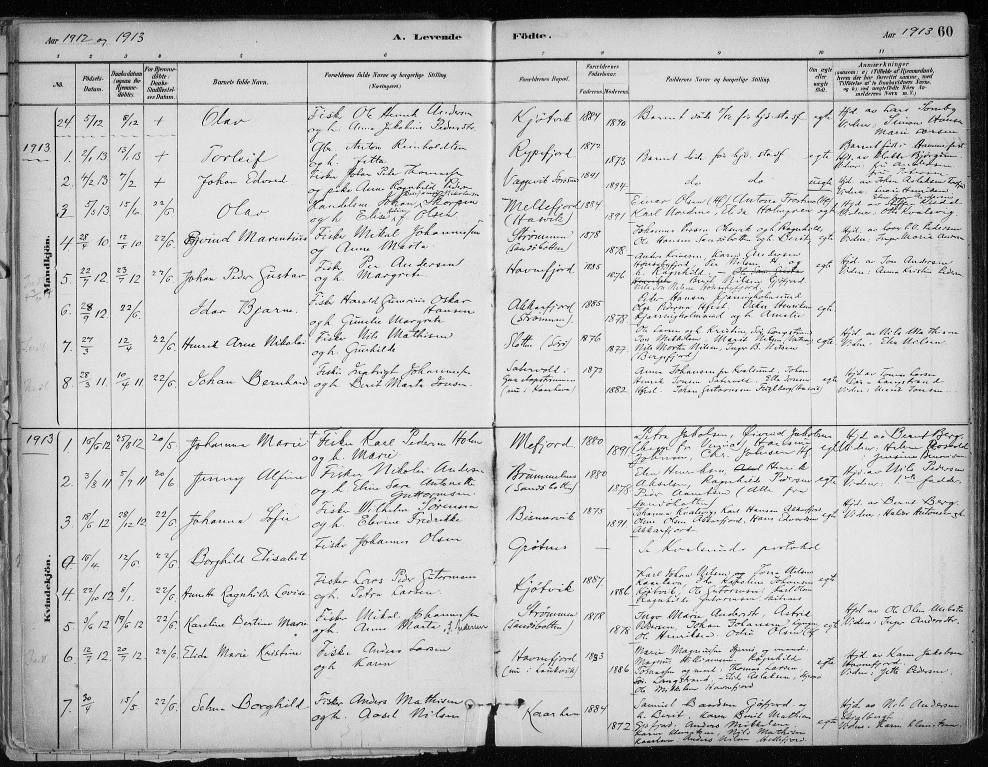 Hammerfest sokneprestkontor, SATØ/S-1347/H/Ha/L0013.kirke: Parish register (official) no. 13, 1898-1917, p. 60