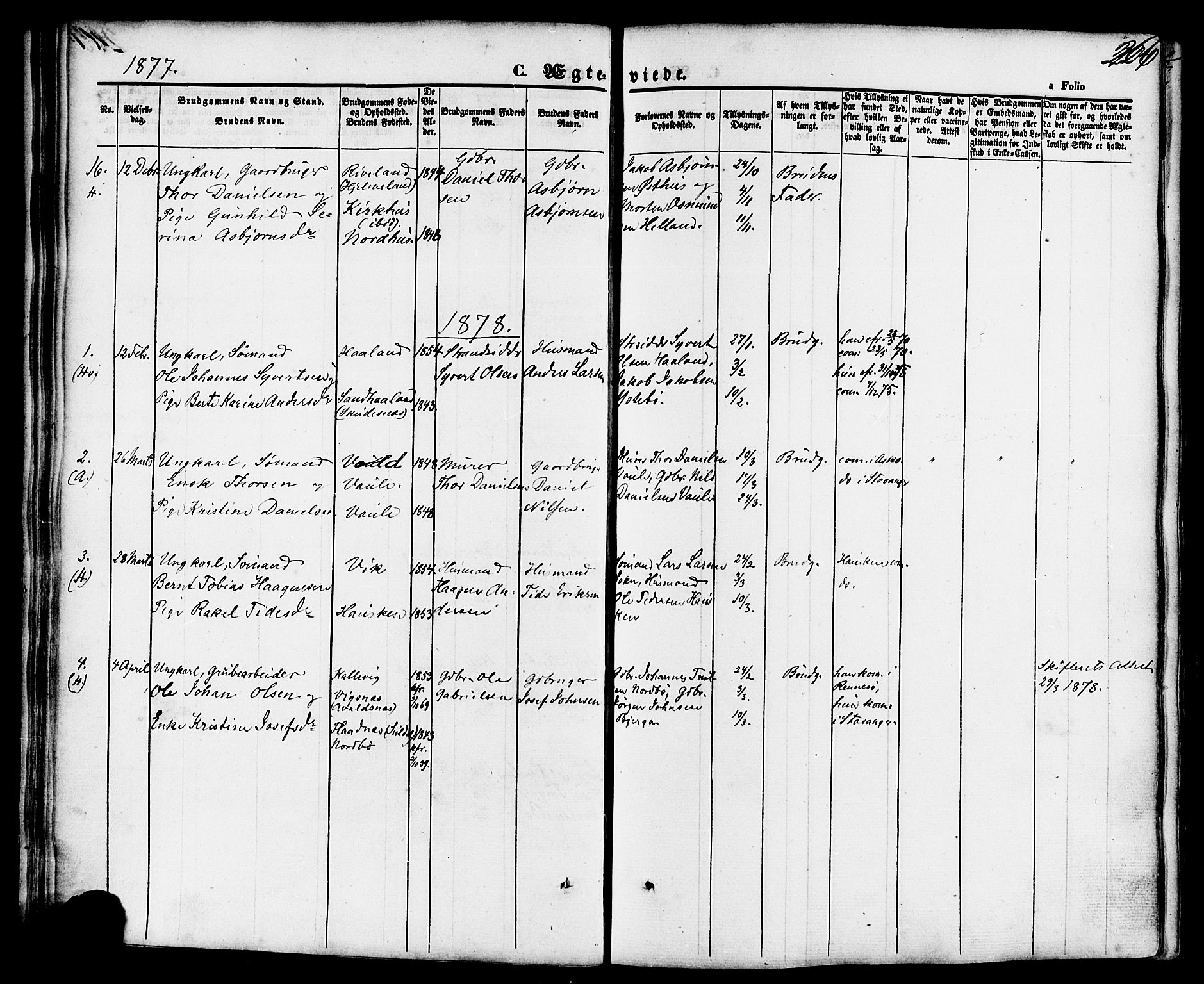 Rennesøy sokneprestkontor, SAST/A -101827/H/Ha/Haa/L0006: Parish register (official) no. A 6, 1860-1878, p. 266