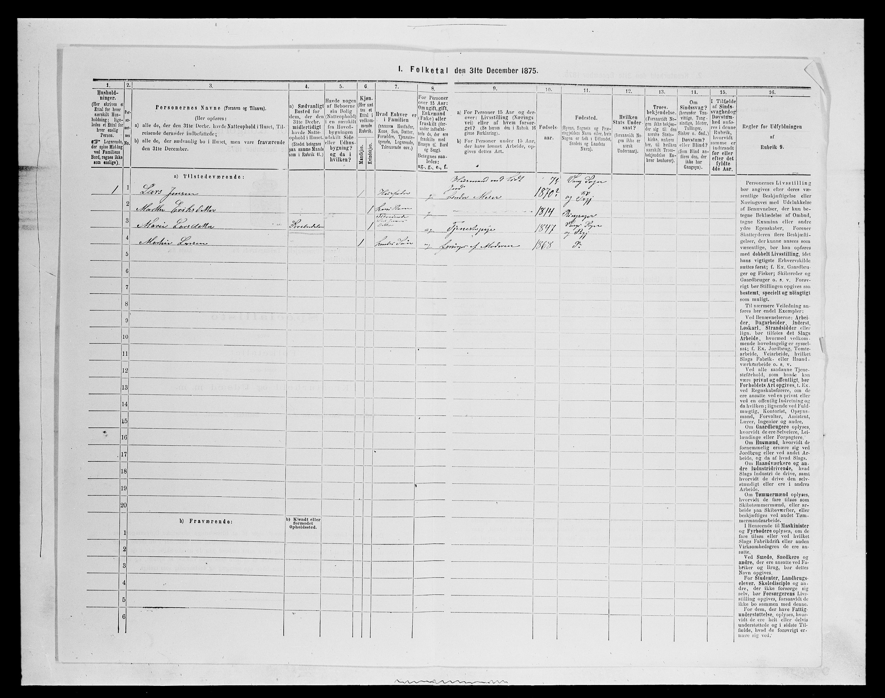 SAH, 1875 census for 0414L Vang/Vang og Furnes, 1875, p. 2369