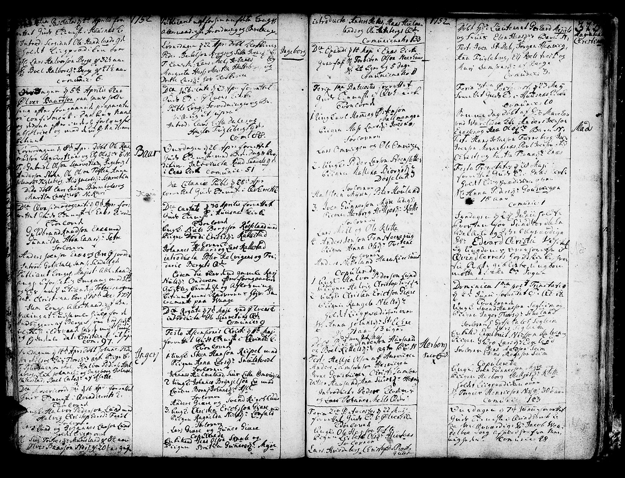 Kvinnherad sokneprestembete, AV/SAB-A-76401/H/Haa: Parish register (official) no. A 2, 1710-1753, p. 322-323