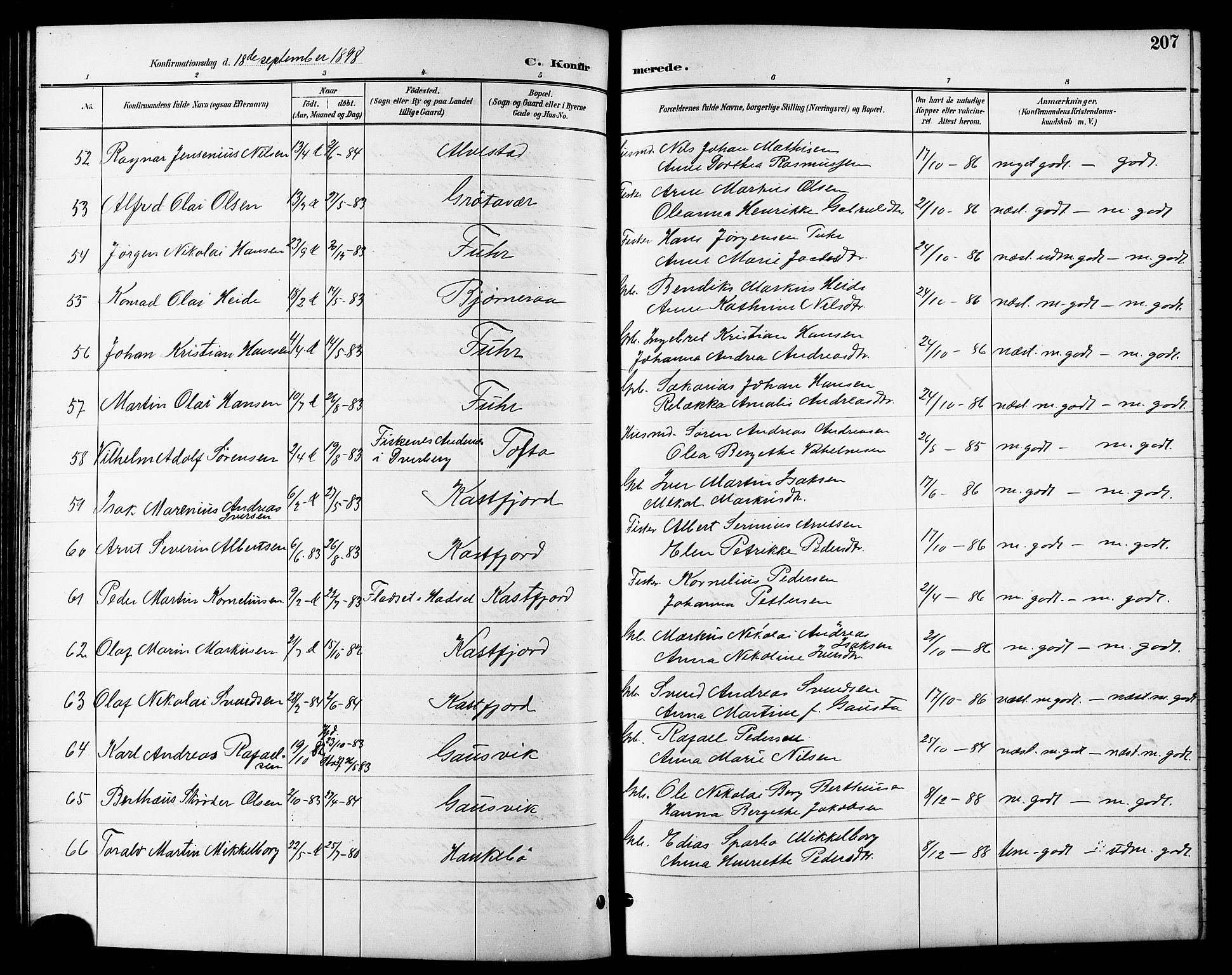 Trondenes sokneprestkontor, SATØ/S-1319/H/Hb/L0011klokker: Parish register (copy) no. 11, 1891-1906, p. 207
