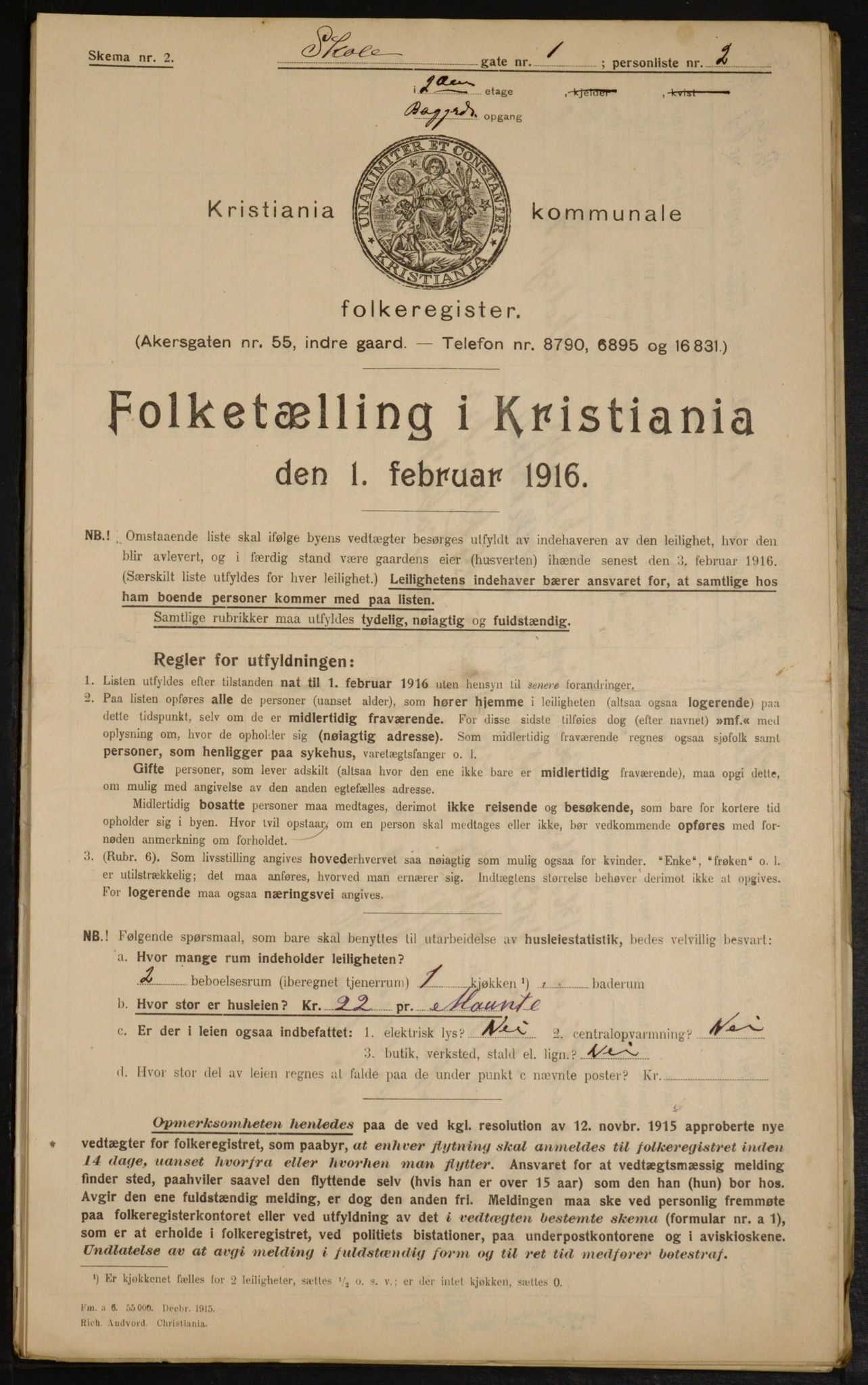 OBA, Municipal Census 1916 for Kristiania, 1916, p. 98641