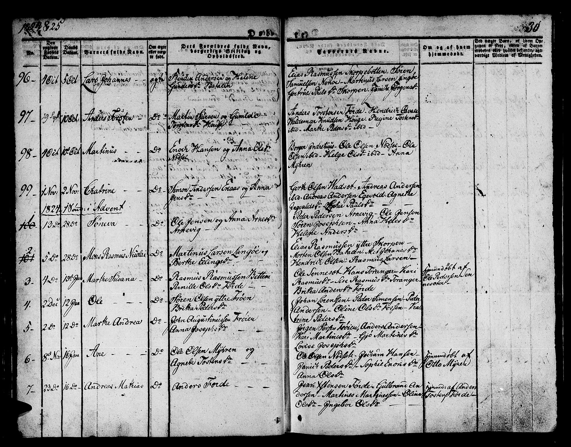Kinn sokneprestembete, SAB/A-80801/H/Haa/Haaa/L0004/0001: Parish register (official) no. A 4I, 1822-1840, p. 30