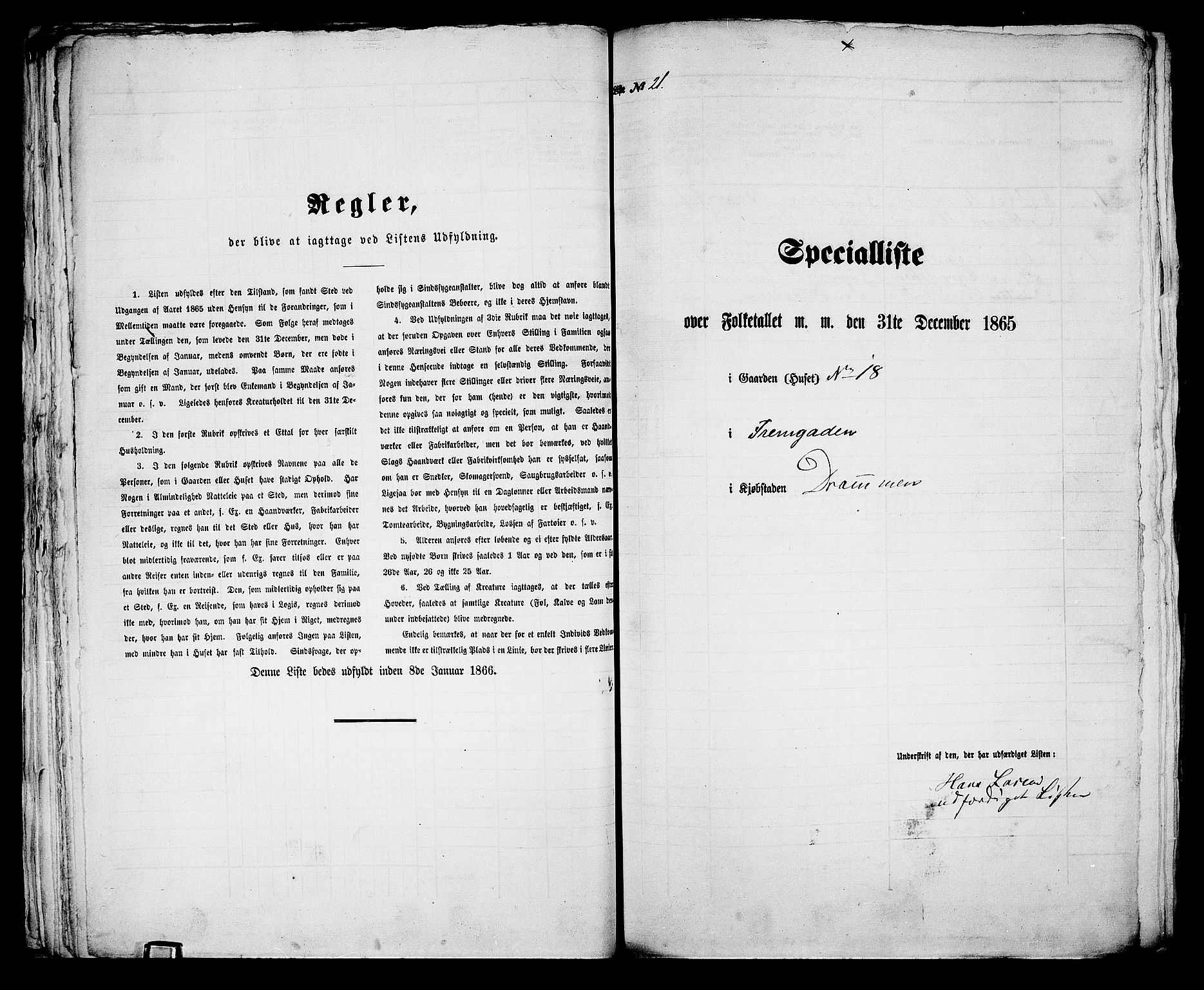 RA, 1865 census for Bragernes in Drammen, 1865, p. 59