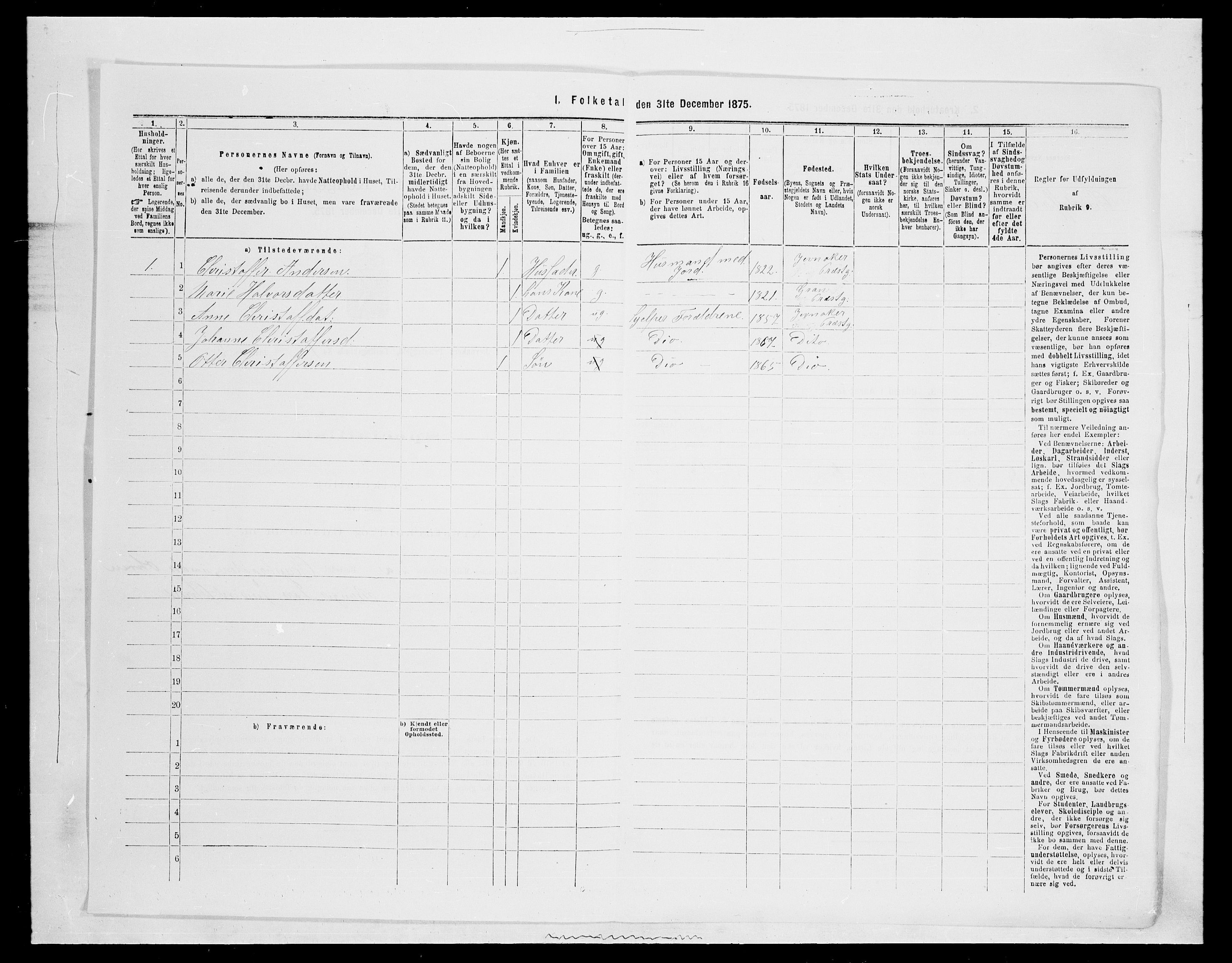 SAH, 1875 census for 0532P Jevnaker, 1875, p. 120