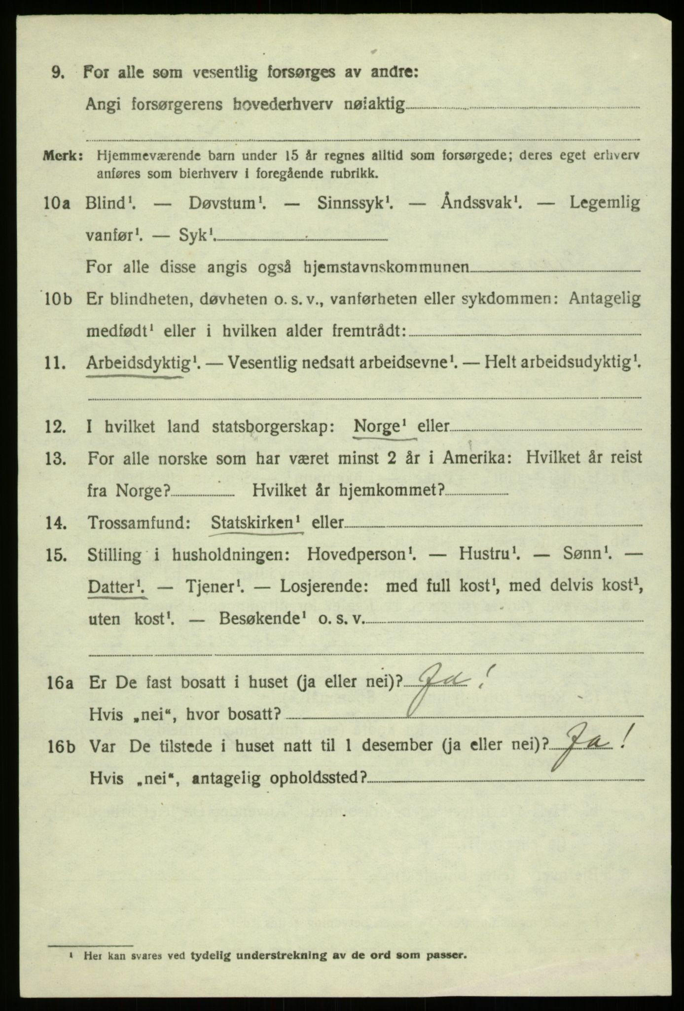 SAB, 1920 census for Hosanger, 1920, p. 3342