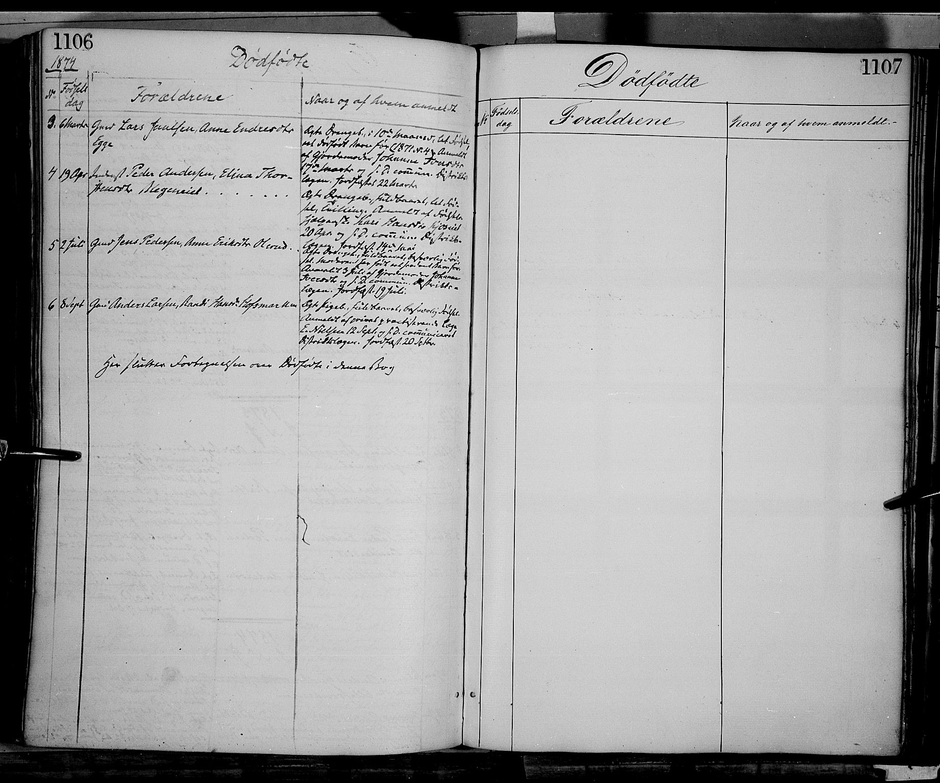 Gran prestekontor, AV/SAH-PREST-112/H/Ha/Haa/L0012: Parish register (official) no. 12, 1856-1874, p. 1106-1107