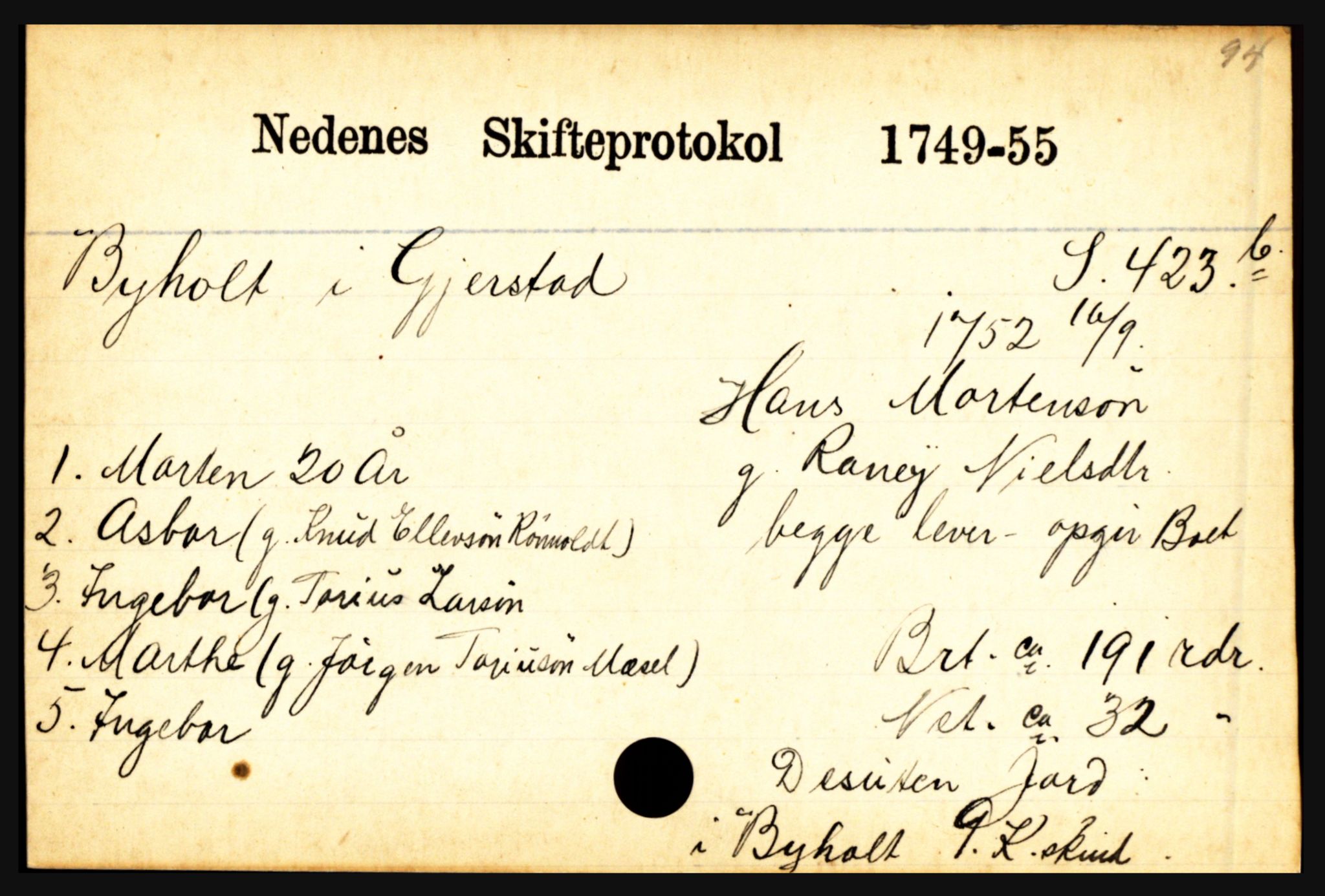 Nedenes sorenskriveri før 1824, AV/SAK-1221-0007/H, p. 4623