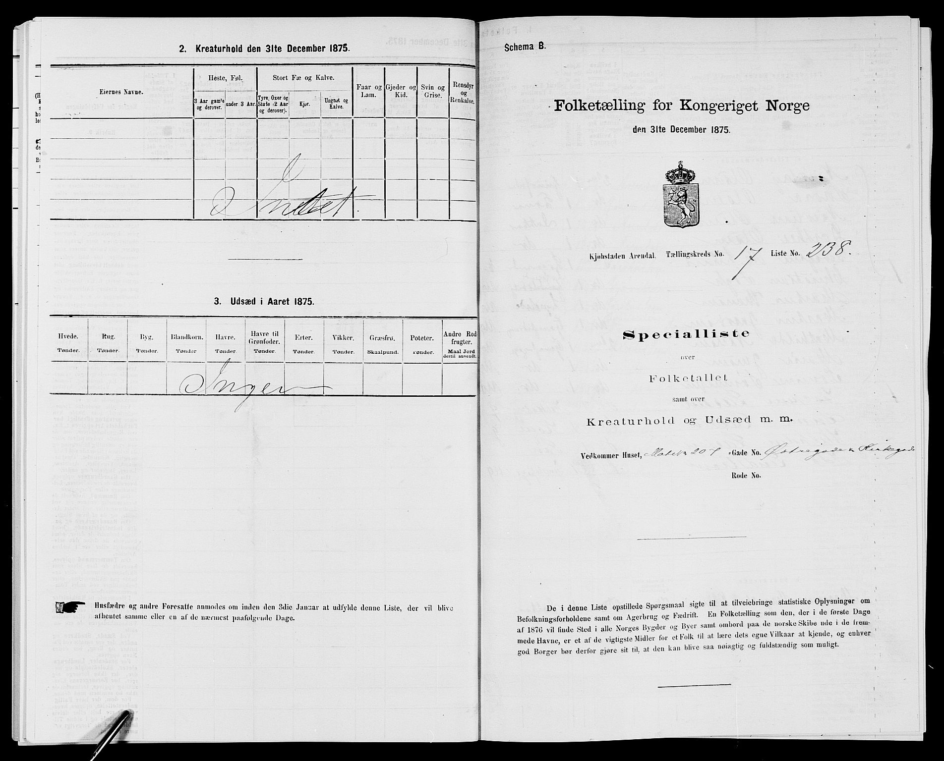 SAK, 1875 census for 0903P Arendal, 1875, p. 553
