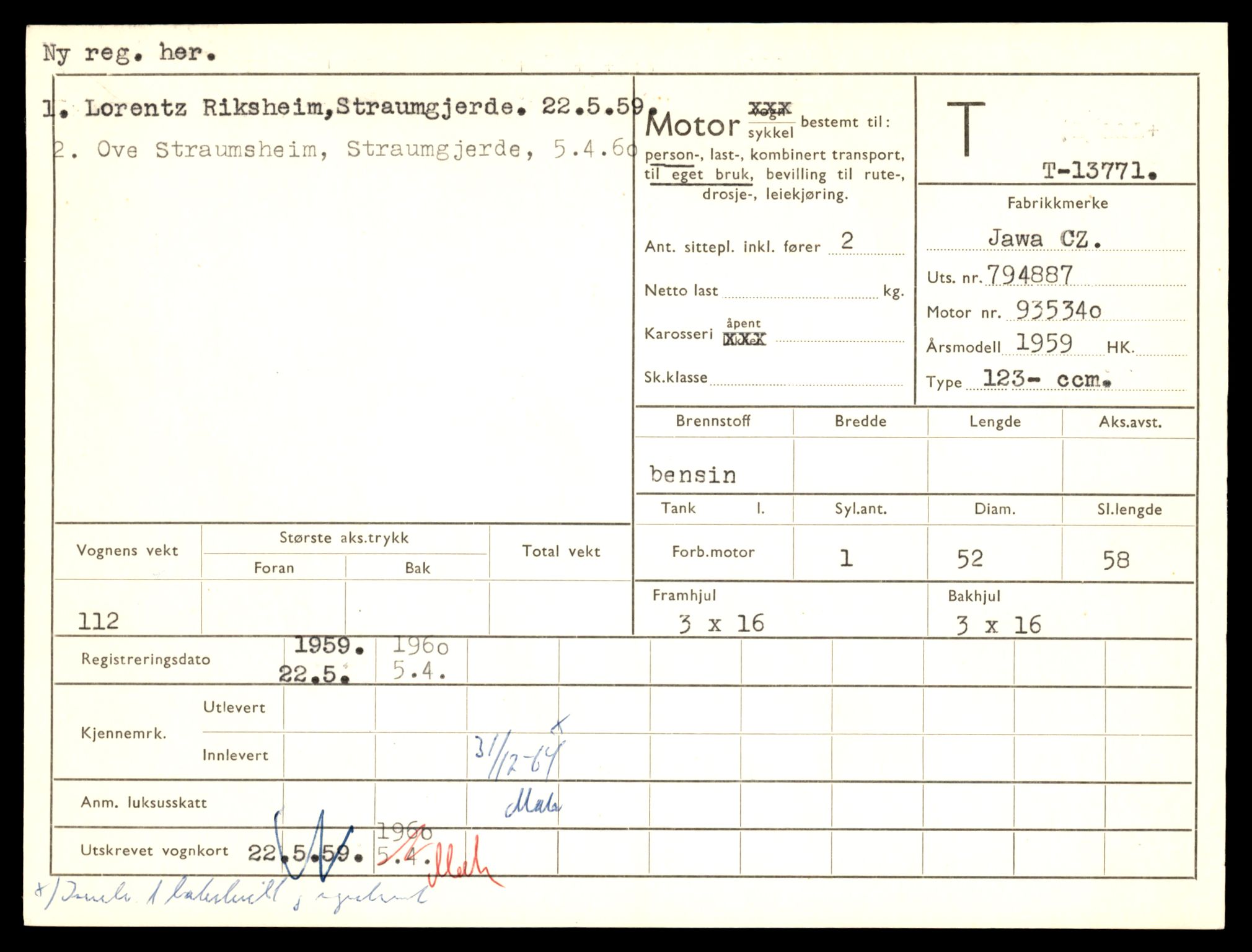 Møre og Romsdal vegkontor - Ålesund trafikkstasjon, AV/SAT-A-4099/F/Fe/L0041: Registreringskort for kjøretøy T 13710 - T 13905, 1927-1998, p. 1053