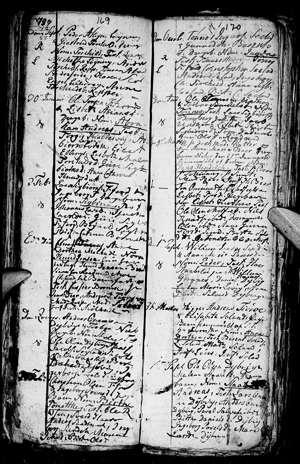 Flekkefjord sokneprestkontor, SAK/1111-0012/F/Fa/Fac/L0001: Parish register (official) no. A 1, 1773-1806, p. 169-170