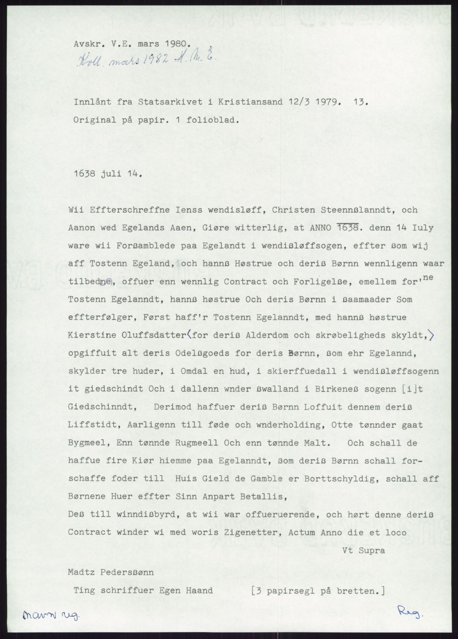 Samlinger til kildeutgivelse, Diplomavskriftsamlingen, RA/EA-4053/H/Ha, p. 3008