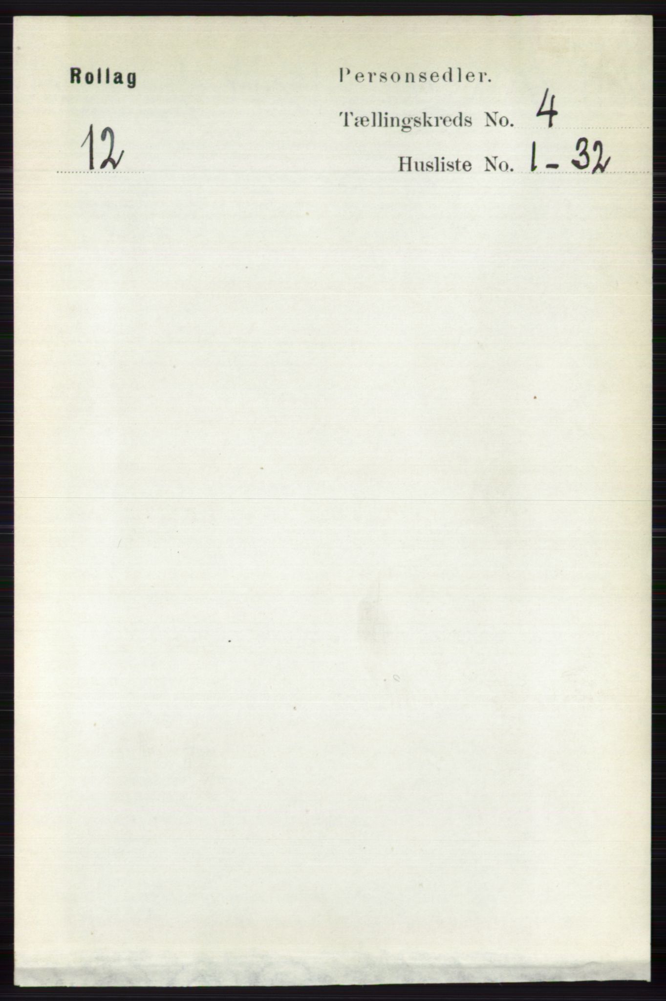 RA, 1891 census for 0632 Rollag, 1891, p. 1281