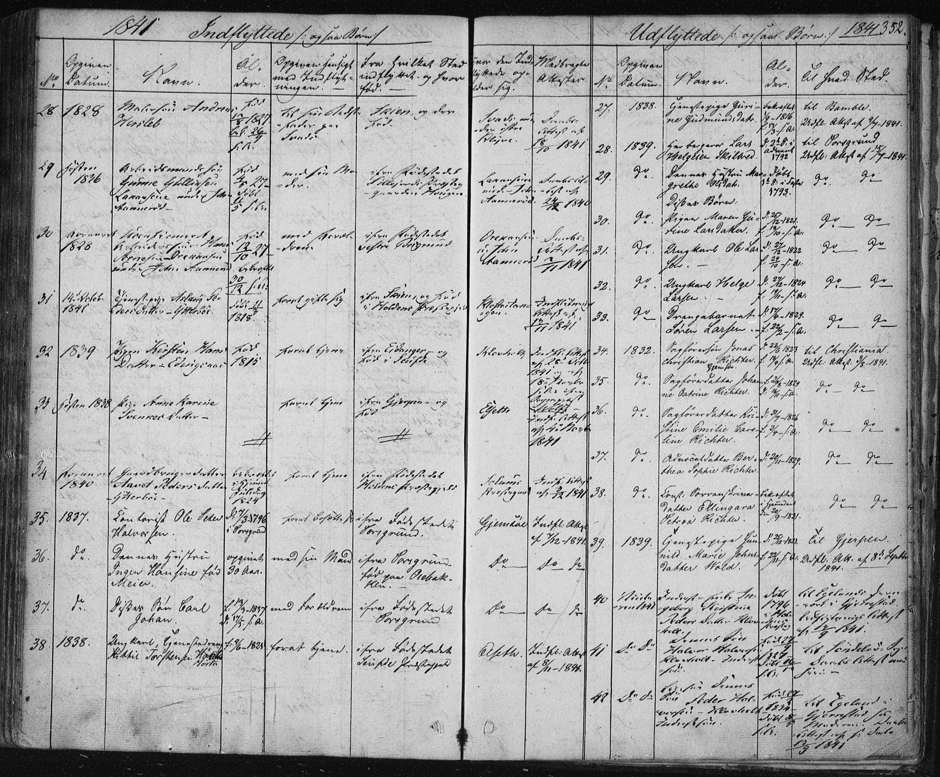 Solum kirkebøker, AV/SAKO-A-306/F/Fa/L0005: Parish register (official) no. I 5, 1833-1843, p. 352