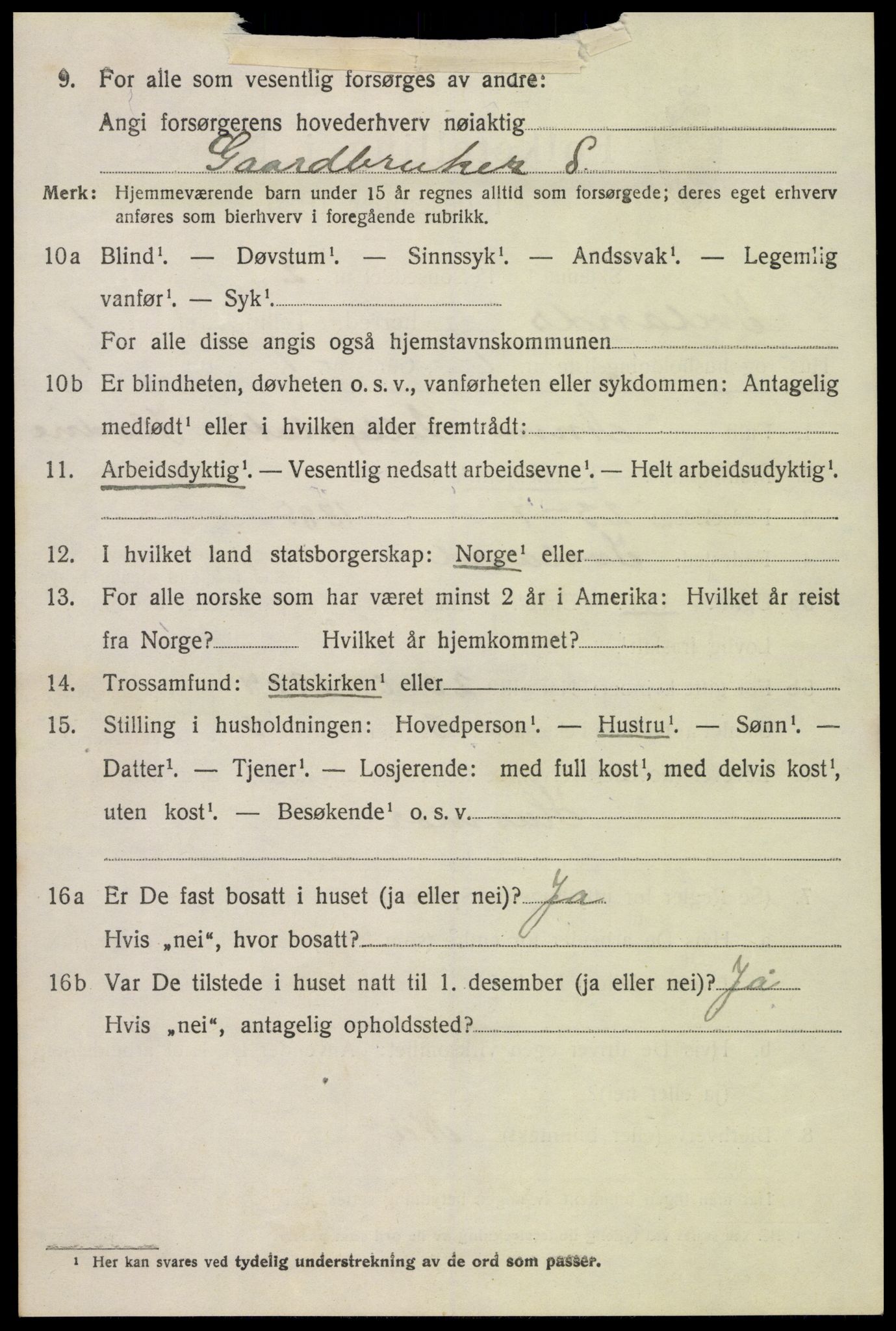 SAK, 1920 census for Iveland, 1920, p. 418