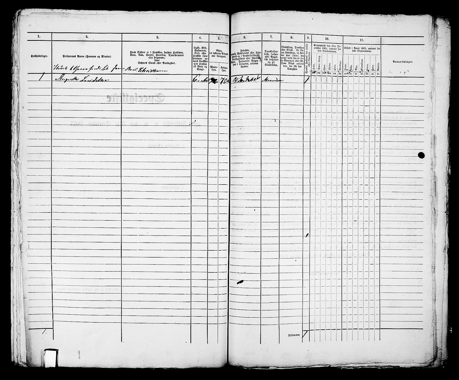 RA, 1865 census for Bragernes in Drammen, 1865, p. 1220