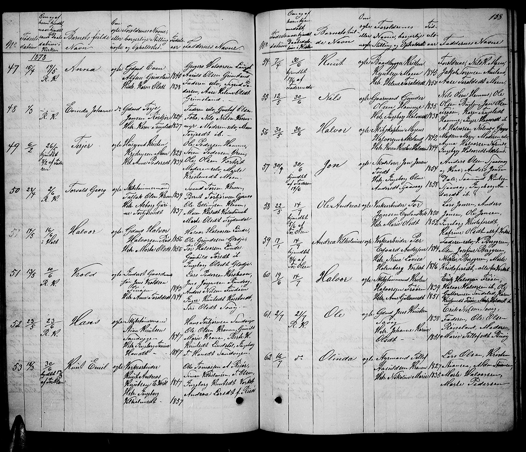 Søndeled sokneprestkontor, AV/SAK-1111-0038/F/Fb/L0004: Parish register (copy) no. B 4, 1857-1884, p. 138