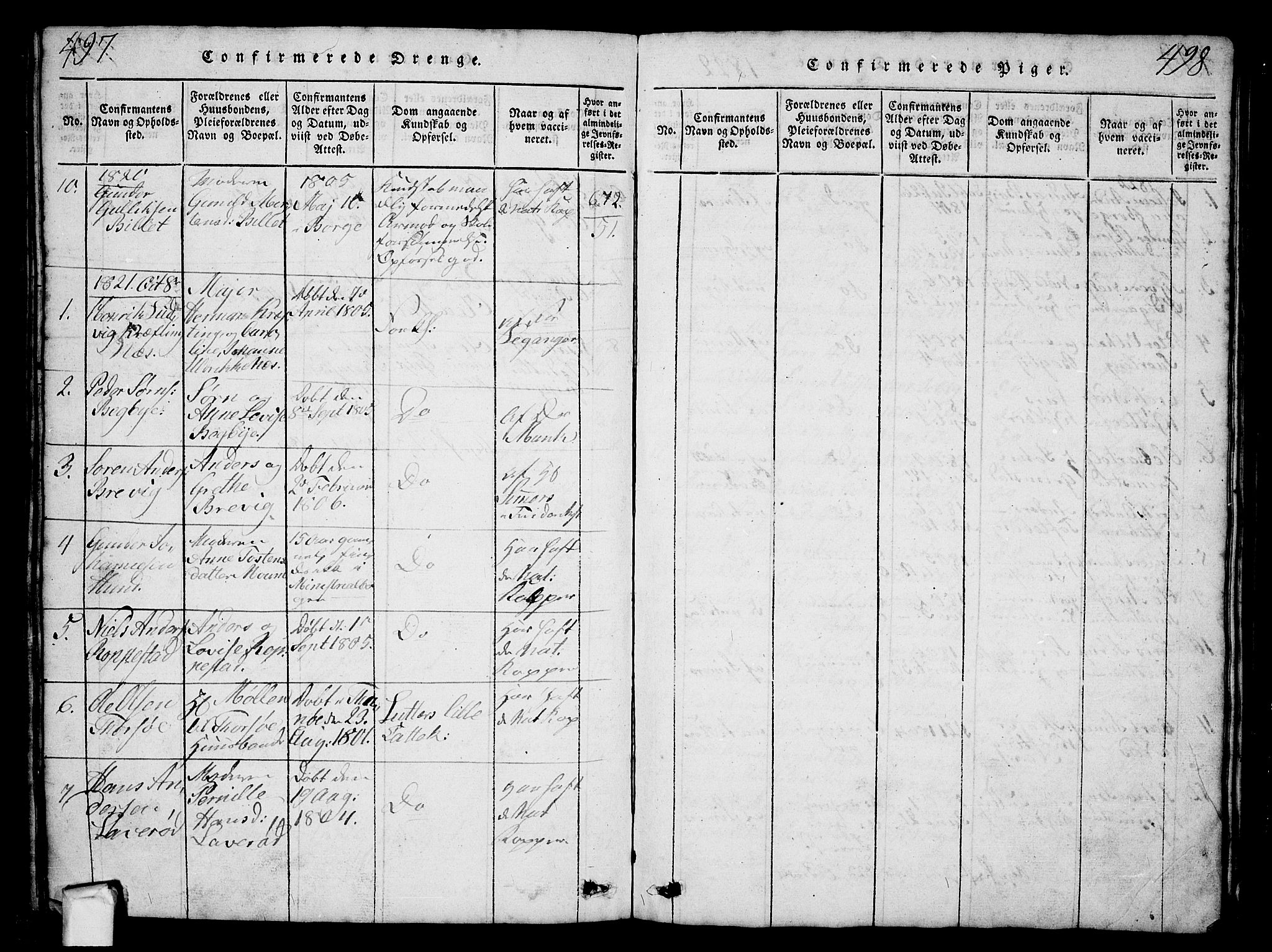 Borge prestekontor Kirkebøker, AV/SAO-A-10903/G/Ga/L0001: Parish register (copy) no.  I 1, 1815-1835, p. 497-498