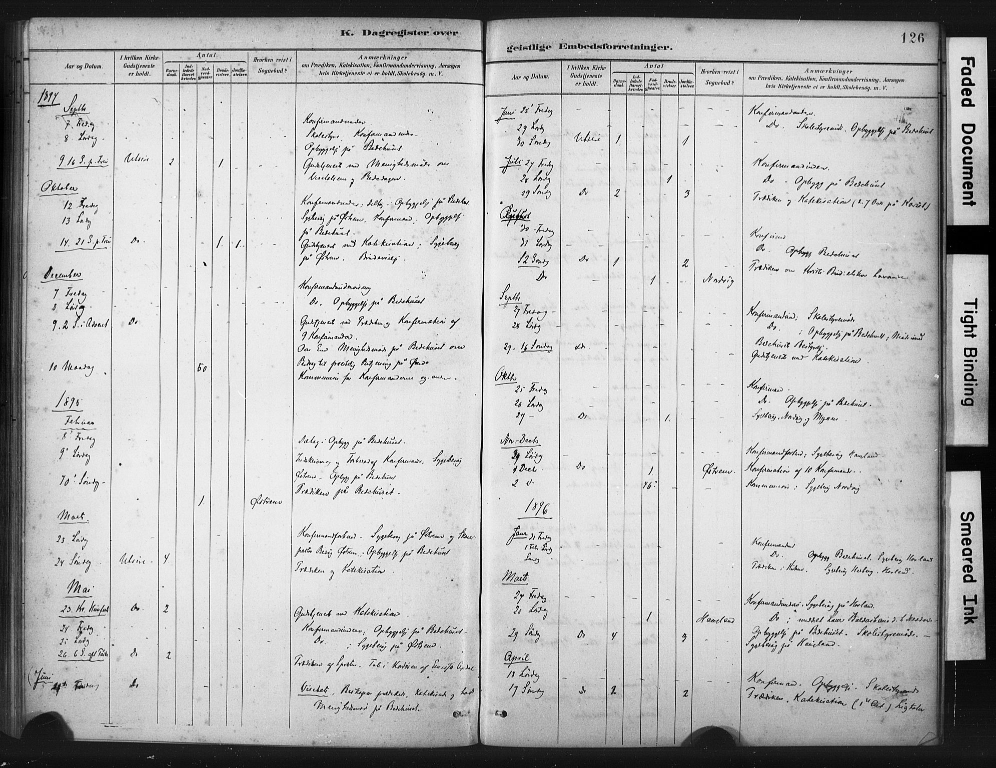 Torvastad sokneprestkontor, AV/SAST-A -101857/H/Ha/Haa/L0016: Parish register (official) no. A 15, 1883-1903, p. 126