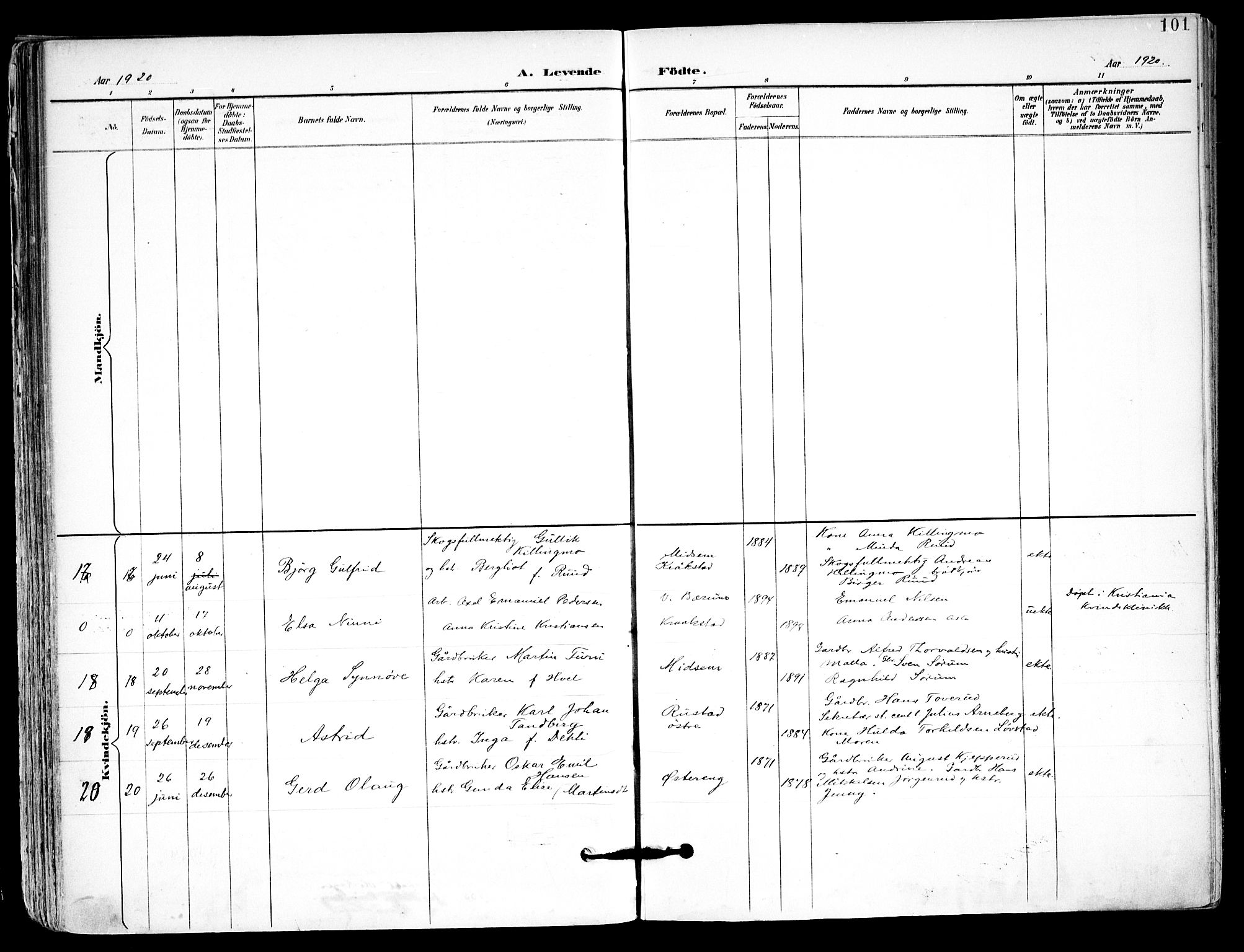 Kråkstad prestekontor Kirkebøker, SAO/A-10125a/F/Fa/L0010: Parish register (official) no. I 10, 1893-1931, p. 101