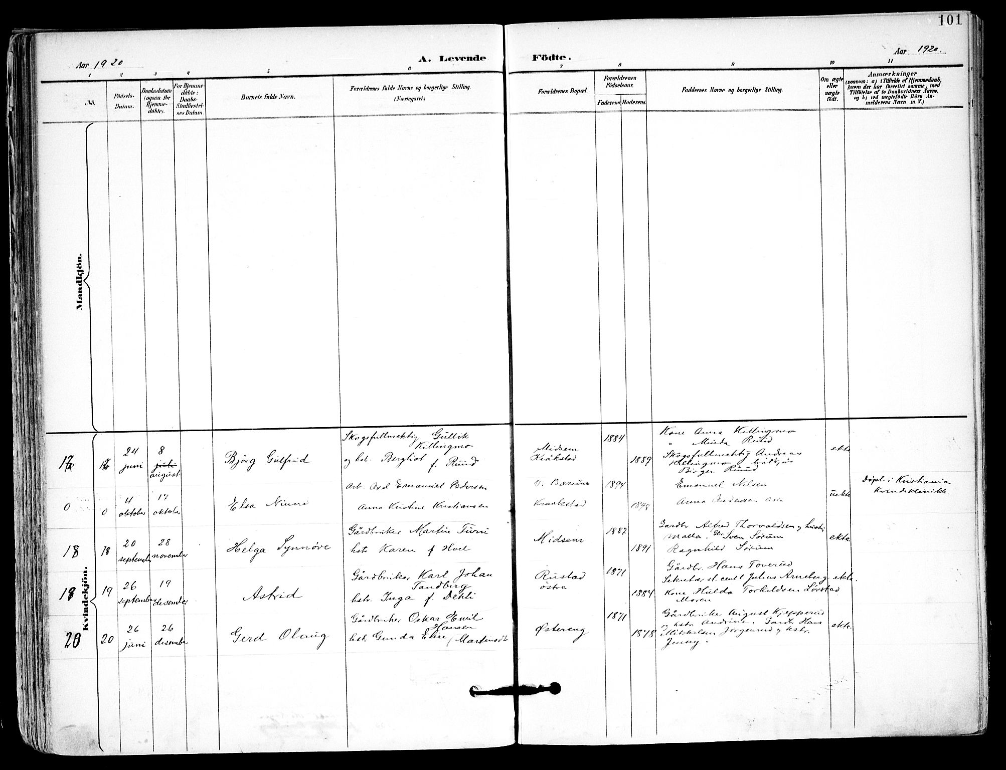 Kråkstad prestekontor Kirkebøker, AV/SAO-A-10125a/F/Fa/L0010: Parish register (official) no. I 10, 1893-1931, p. 101