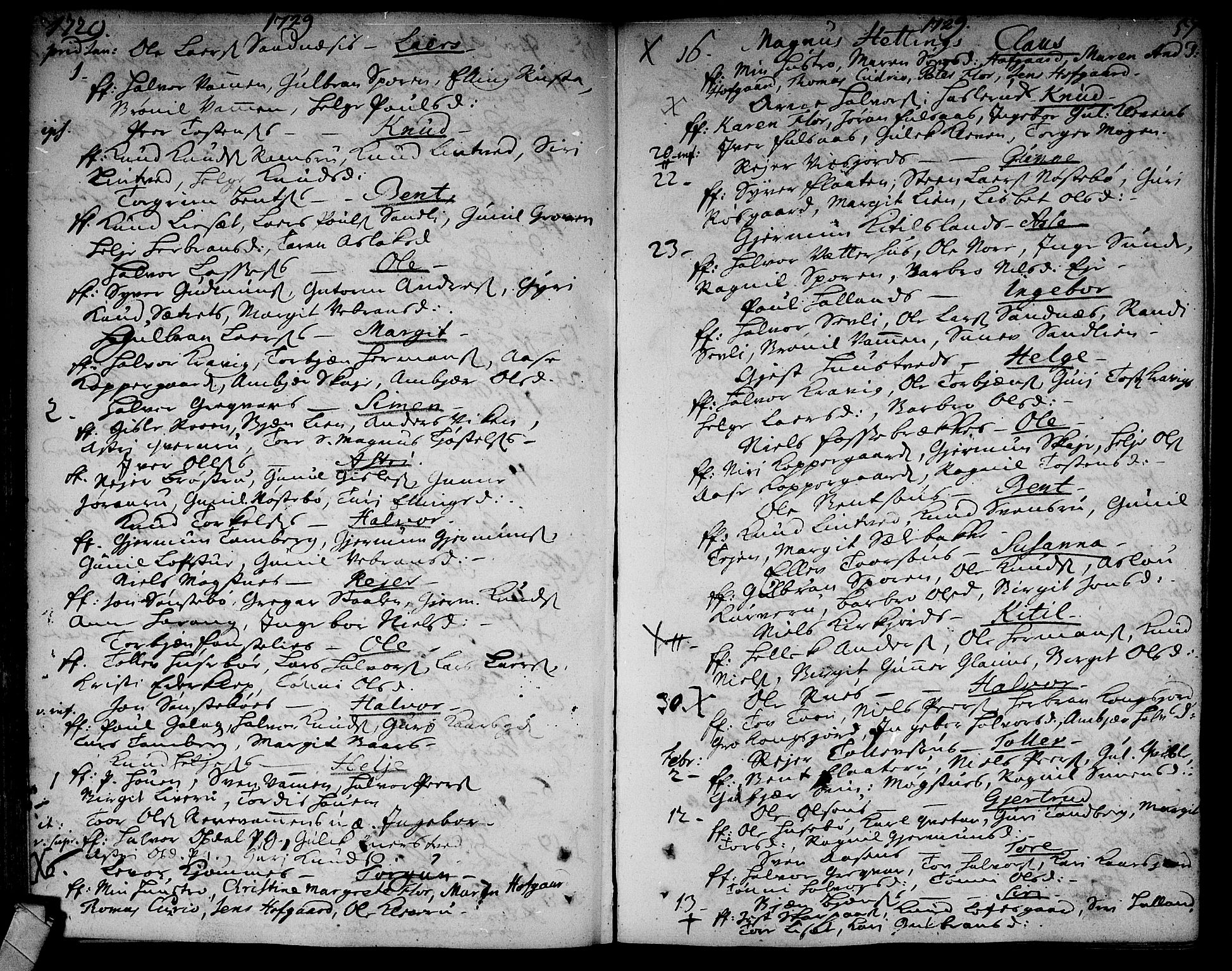 Rollag kirkebøker, AV/SAKO-A-240/F/Fa/L0002: Parish register (official) no. I 2, 1714-1742, p. 57