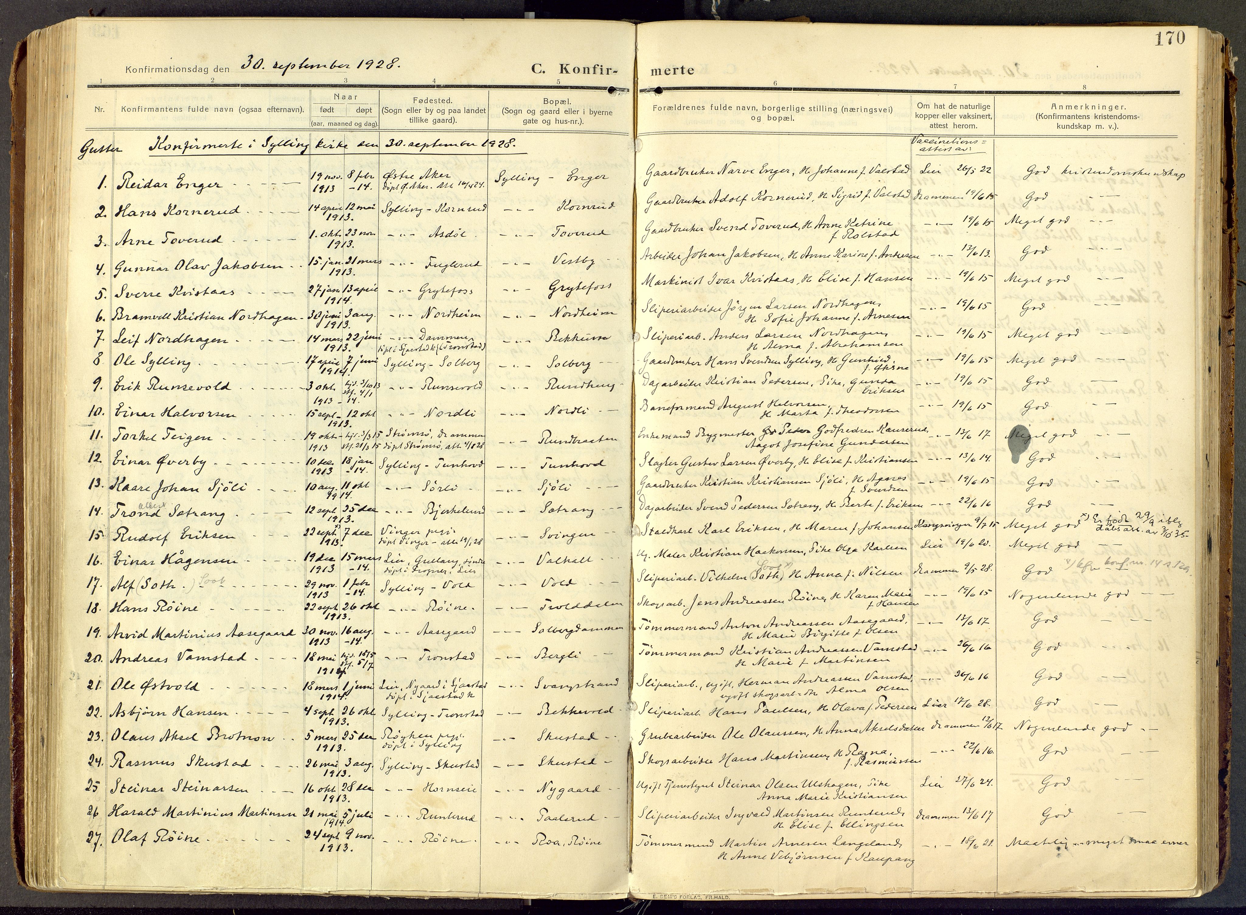 Parish register (official) no. III 1, 1910-1936, p. 170