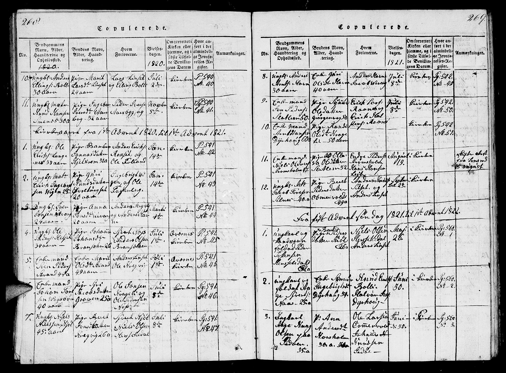 Ministerialprotokoller, klokkerbøker og fødselsregistre - Møre og Romsdal, SAT/A-1454/570/L0831: Parish register (official) no. 570A05, 1819-1829, p. 268-269