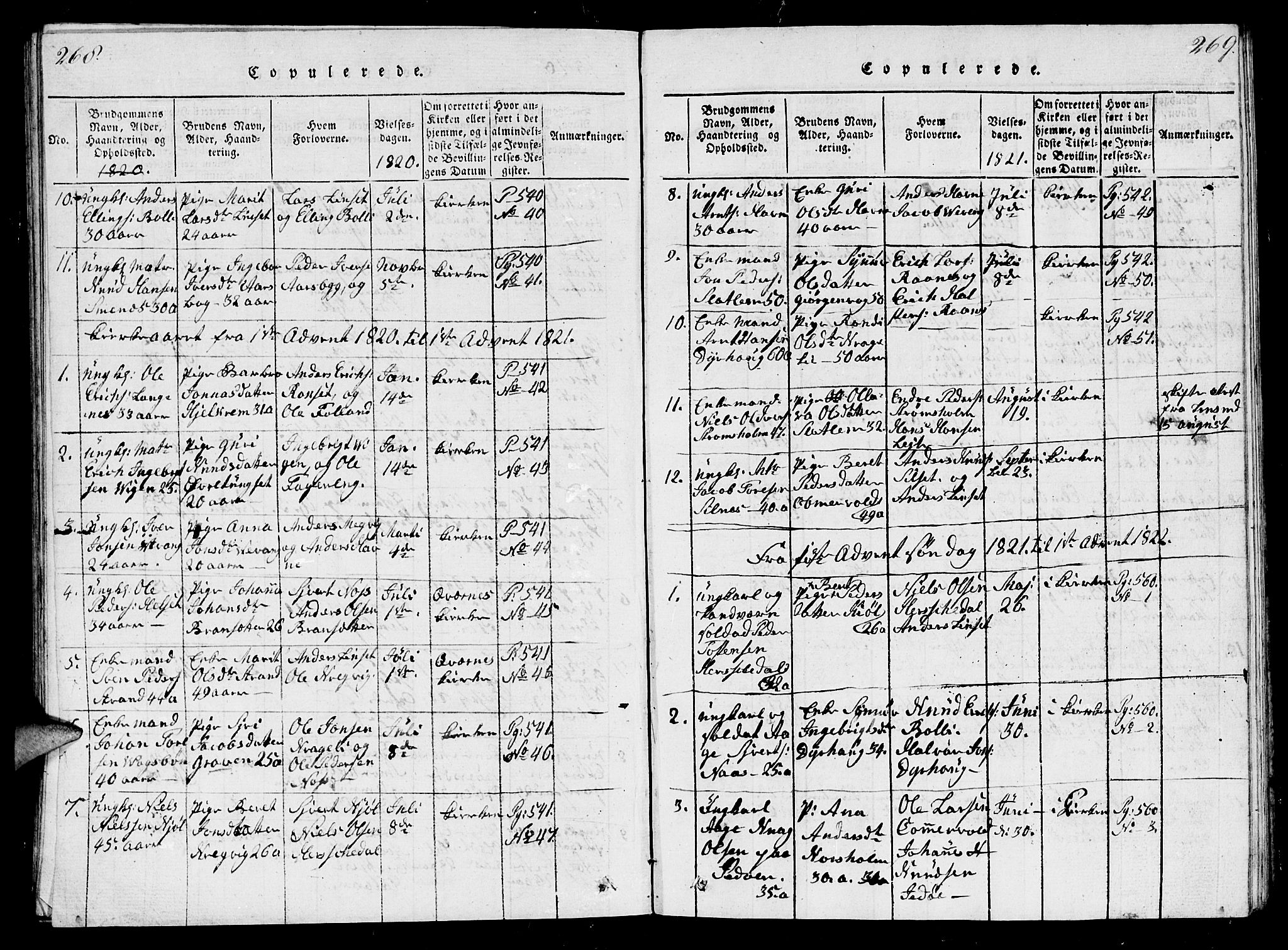 Ministerialprotokoller, klokkerbøker og fødselsregistre - Møre og Romsdal, AV/SAT-A-1454/570/L0831: Parish register (official) no. 570A05, 1819-1829, p. 268-269