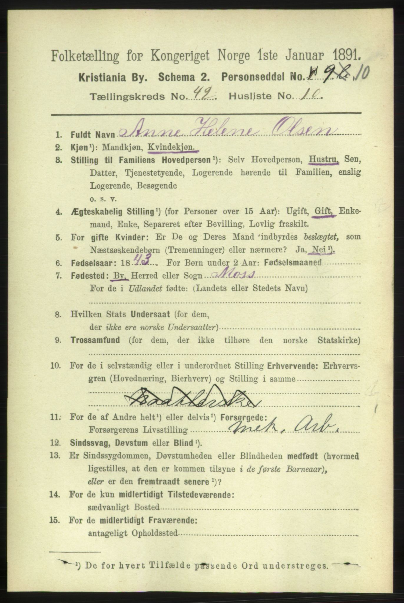 RA, 1891 census for 0301 Kristiania, 1891, p. 25237