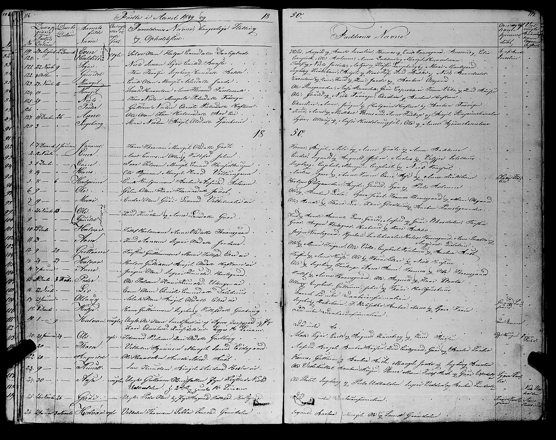 Gol kirkebøker, SAKO/A-226/F/Fa/L0002: Parish register (official) no. I 2, 1837-1863, p. 116-117
