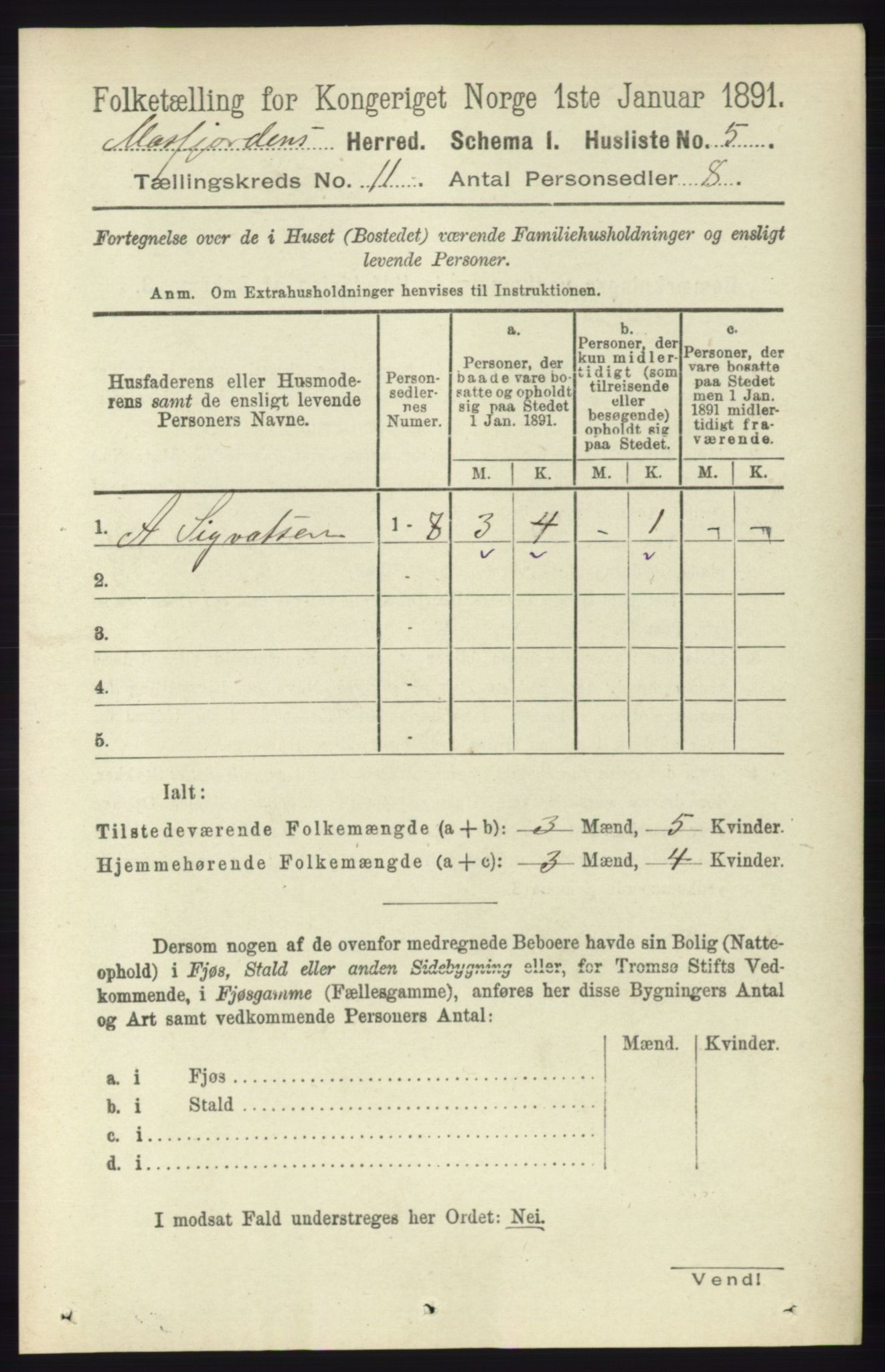 RA, 1891 census for 1266 Masfjorden, 1891, p. 2247