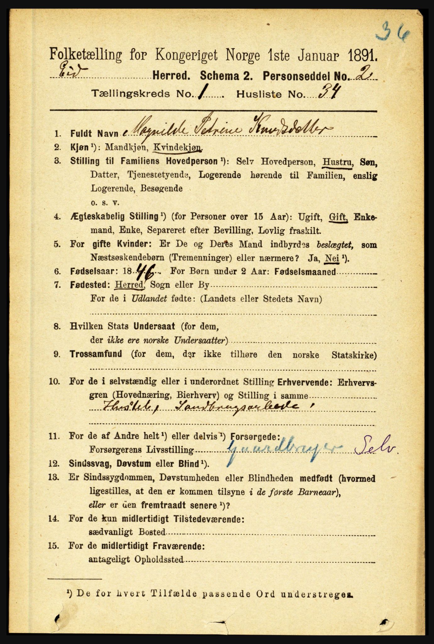 RA, 1891 census for 1443 Eid, 1891, p. 269