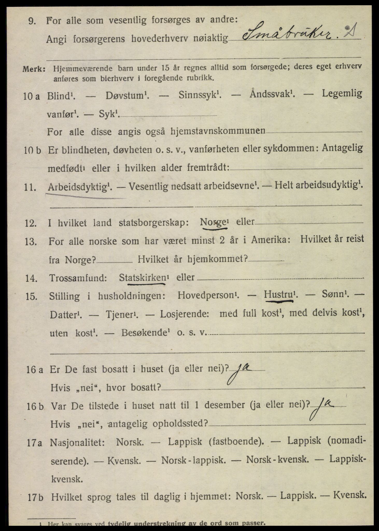 SAT, 1920 census for Brønnøy, 1920, p. 5683