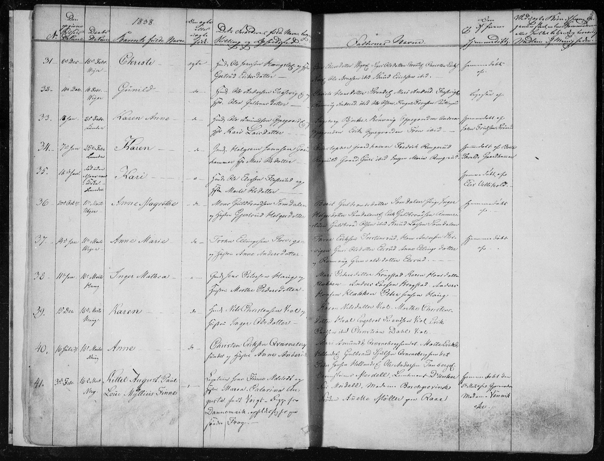 Norderhov kirkebøker, AV/SAKO-A-237/F/Fa/L0010: Parish register (official) no. 10, 1837-1847, p. 8