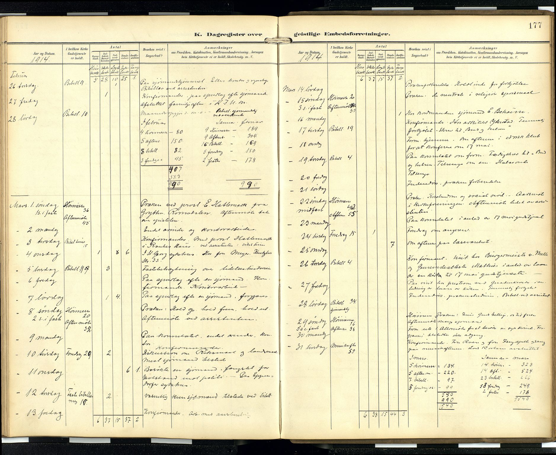 Den norske sjømannsmisjon i utlandet/Hamburg, AV/SAB-SAB/PA-0107/H/Ha/L0001: Parish register (official) no. A 1, 1907-1951, p. 176b-177a