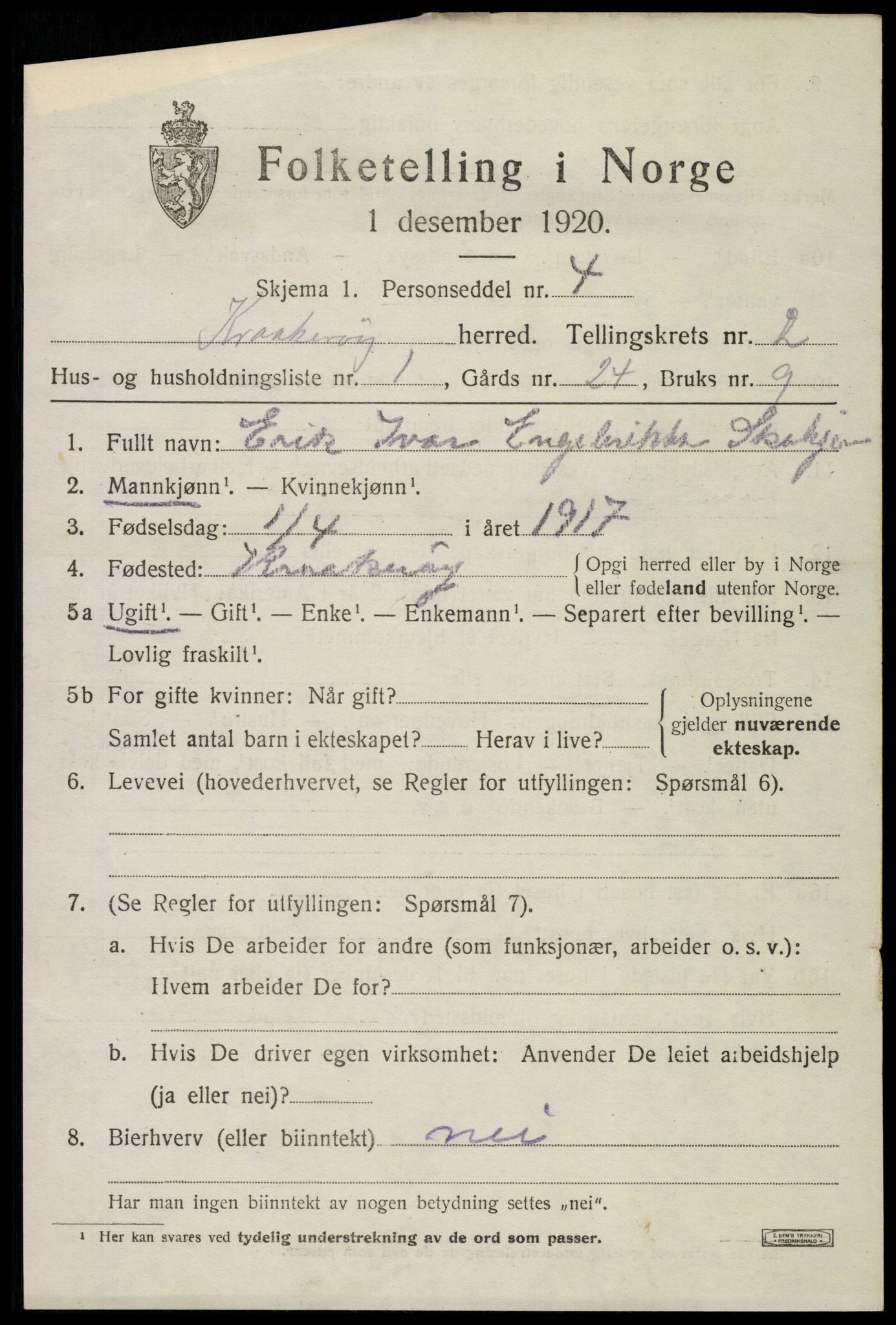 SAO, 1920 census for Kråkerøy, 1920, p. 2594