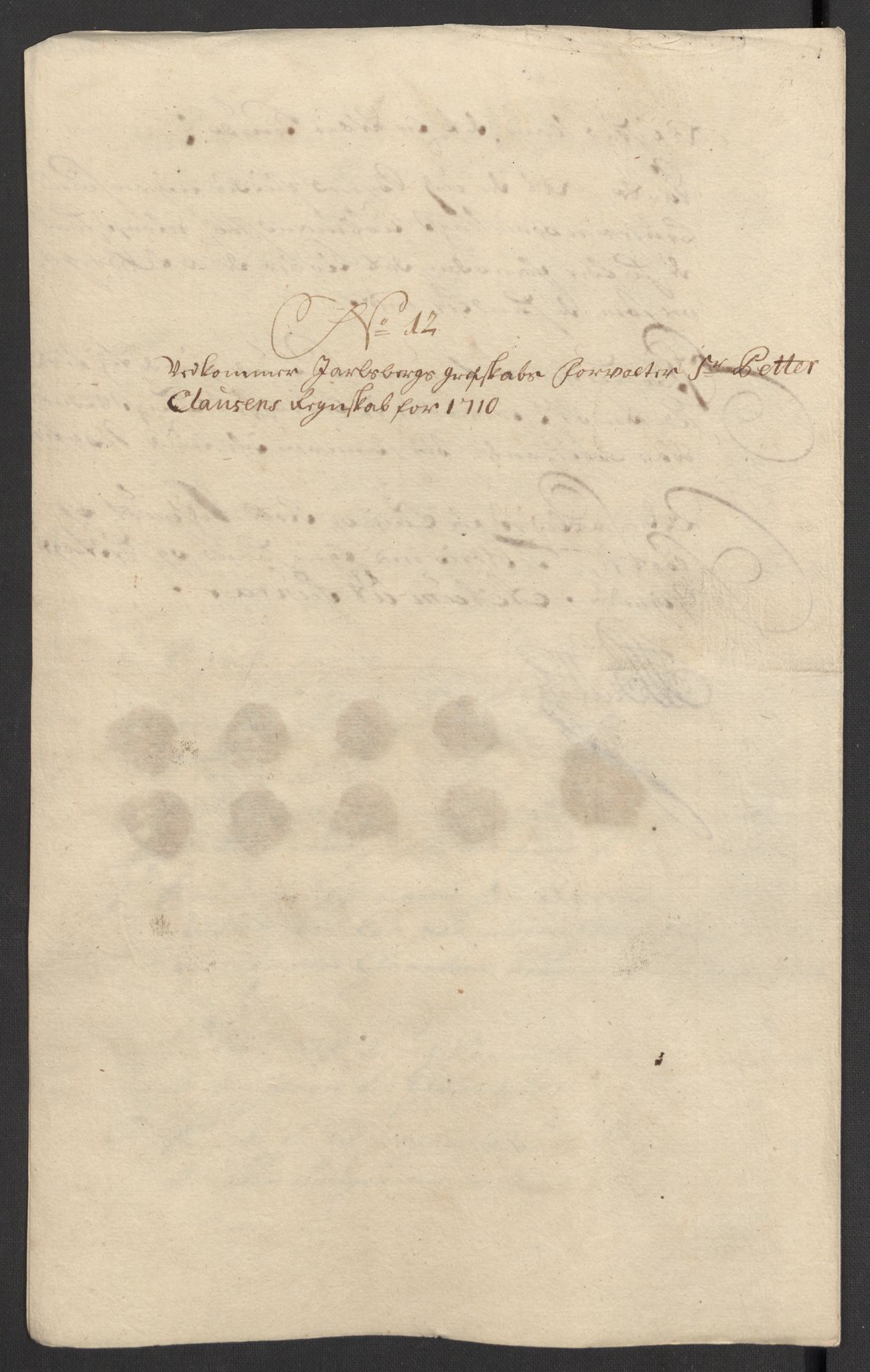 Rentekammeret inntil 1814, Reviderte regnskaper, Fogderegnskap, AV/RA-EA-4092/R32/L1875: Fogderegnskap Jarlsberg grevskap, 1710, p. 184