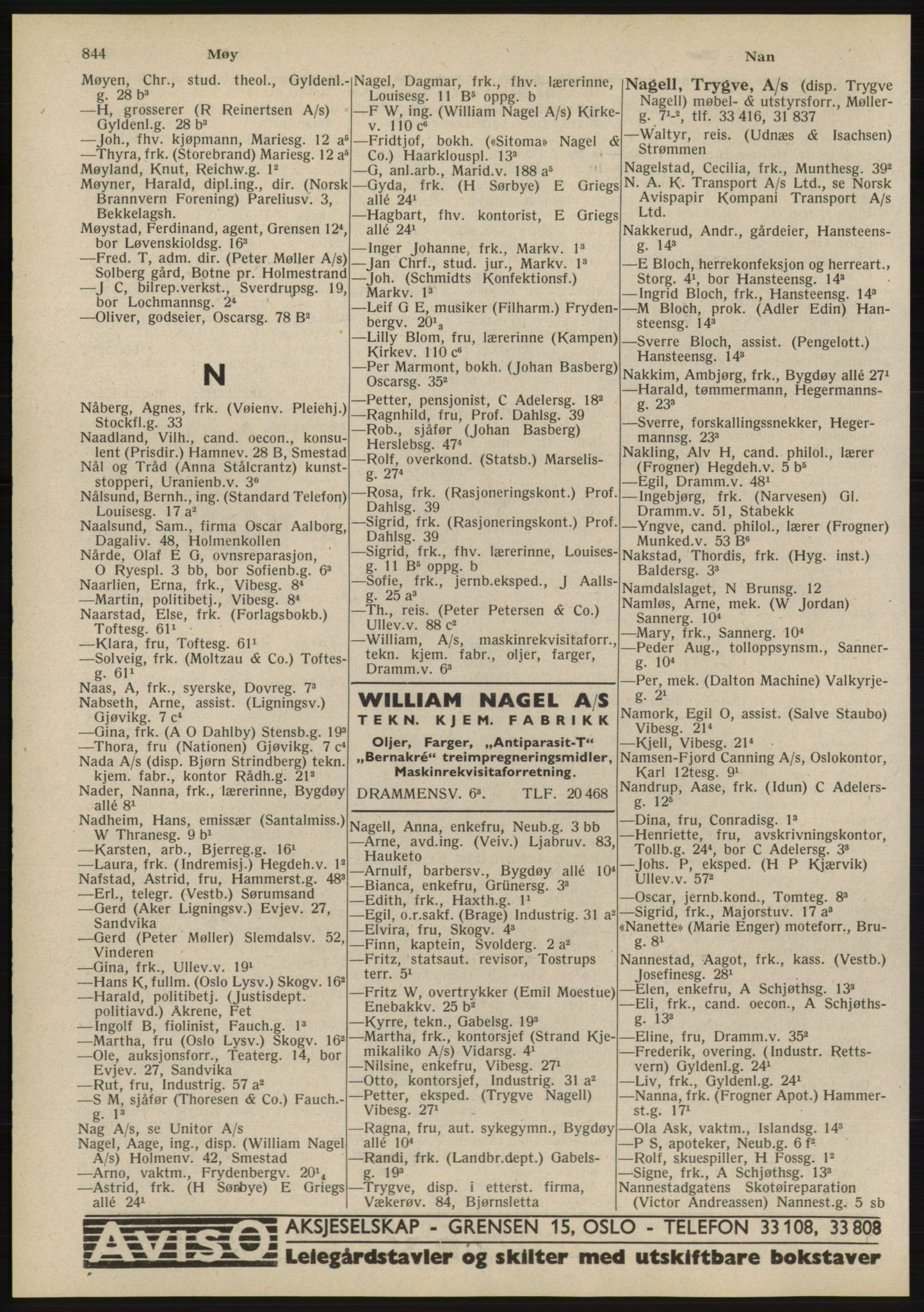 Kristiania/Oslo adressebok, PUBL/-, 1945, p. 840