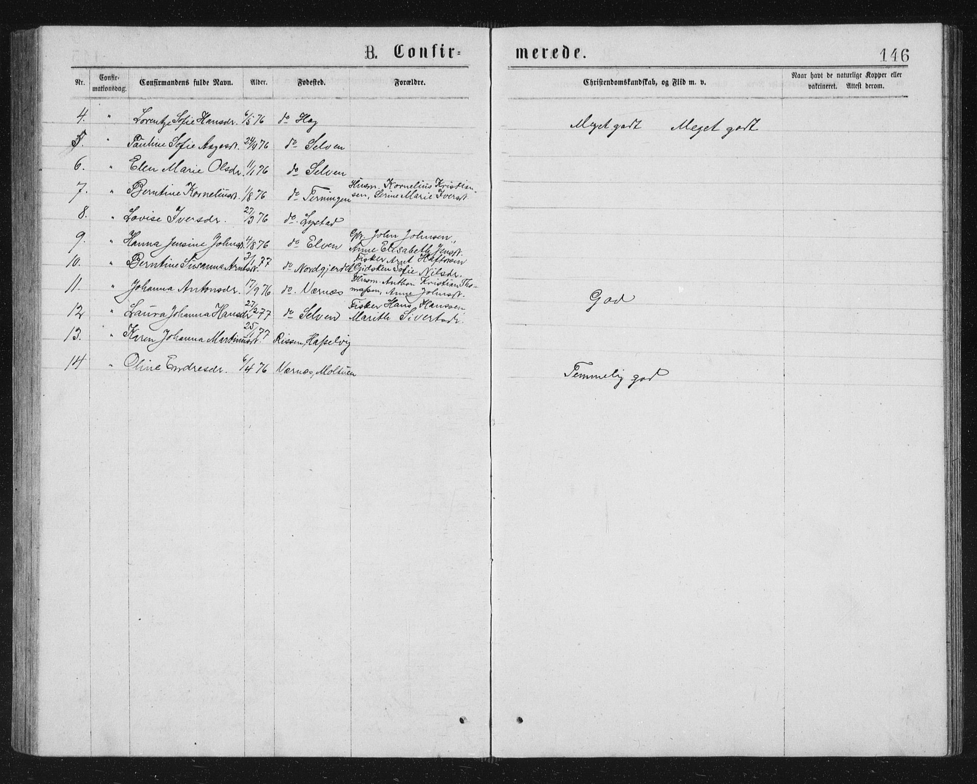 Ministerialprotokoller, klokkerbøker og fødselsregistre - Sør-Trøndelag, AV/SAT-A-1456/662/L0756: Parish register (copy) no. 662C01, 1869-1891, p. 146