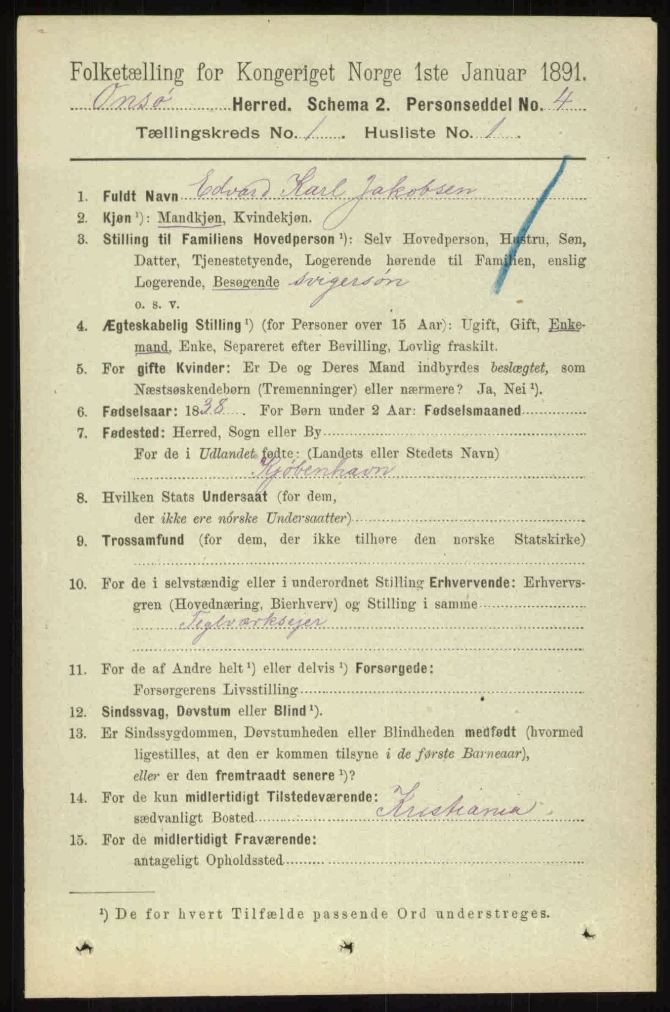 RA, 1891 census for 0134 Onsøy, 1891, p. 232