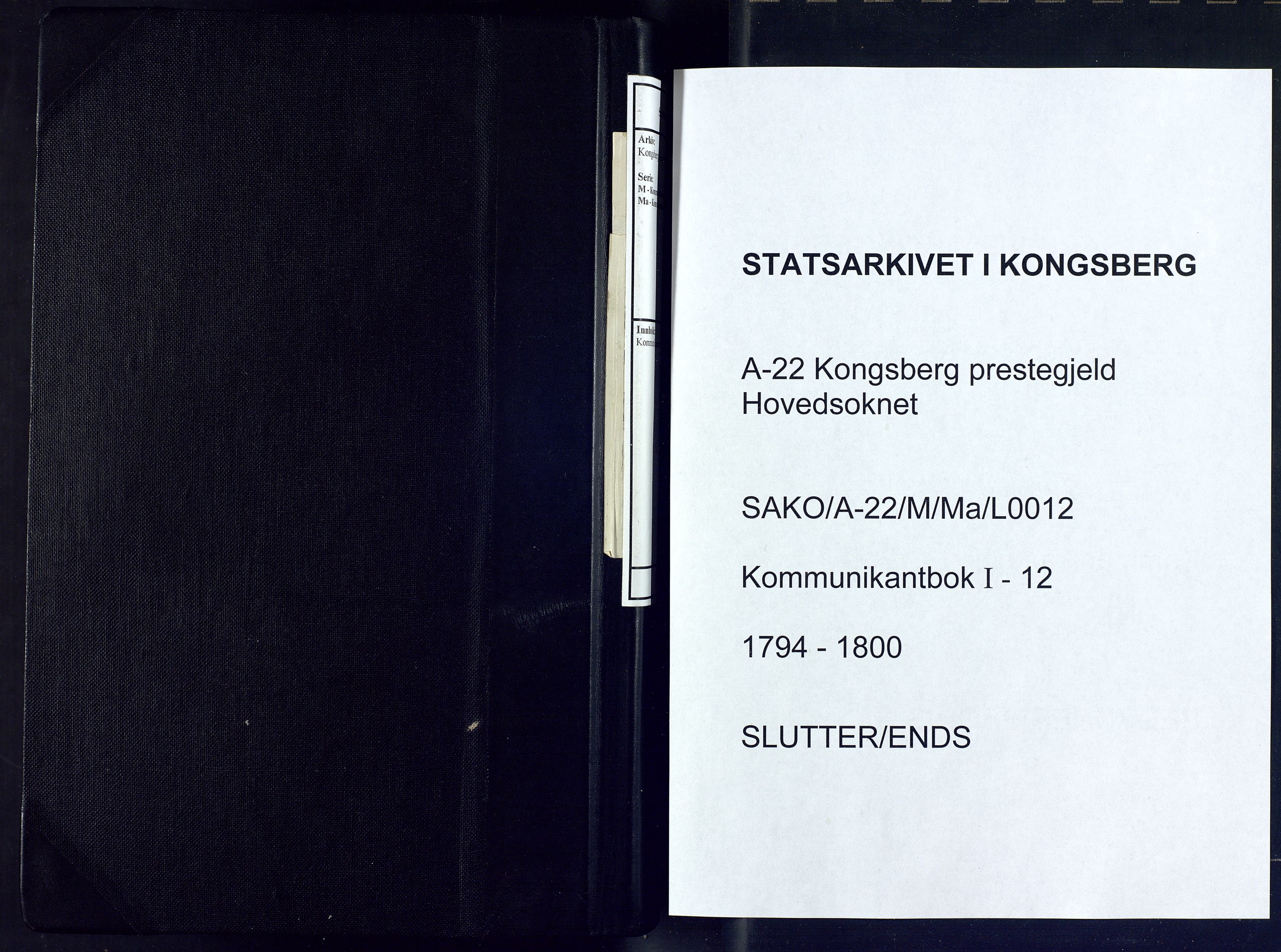 Kongsberg kirkebøker, SAKO/A-22/M/Ma/L0012: Communicants register no. 12, 1794-1800