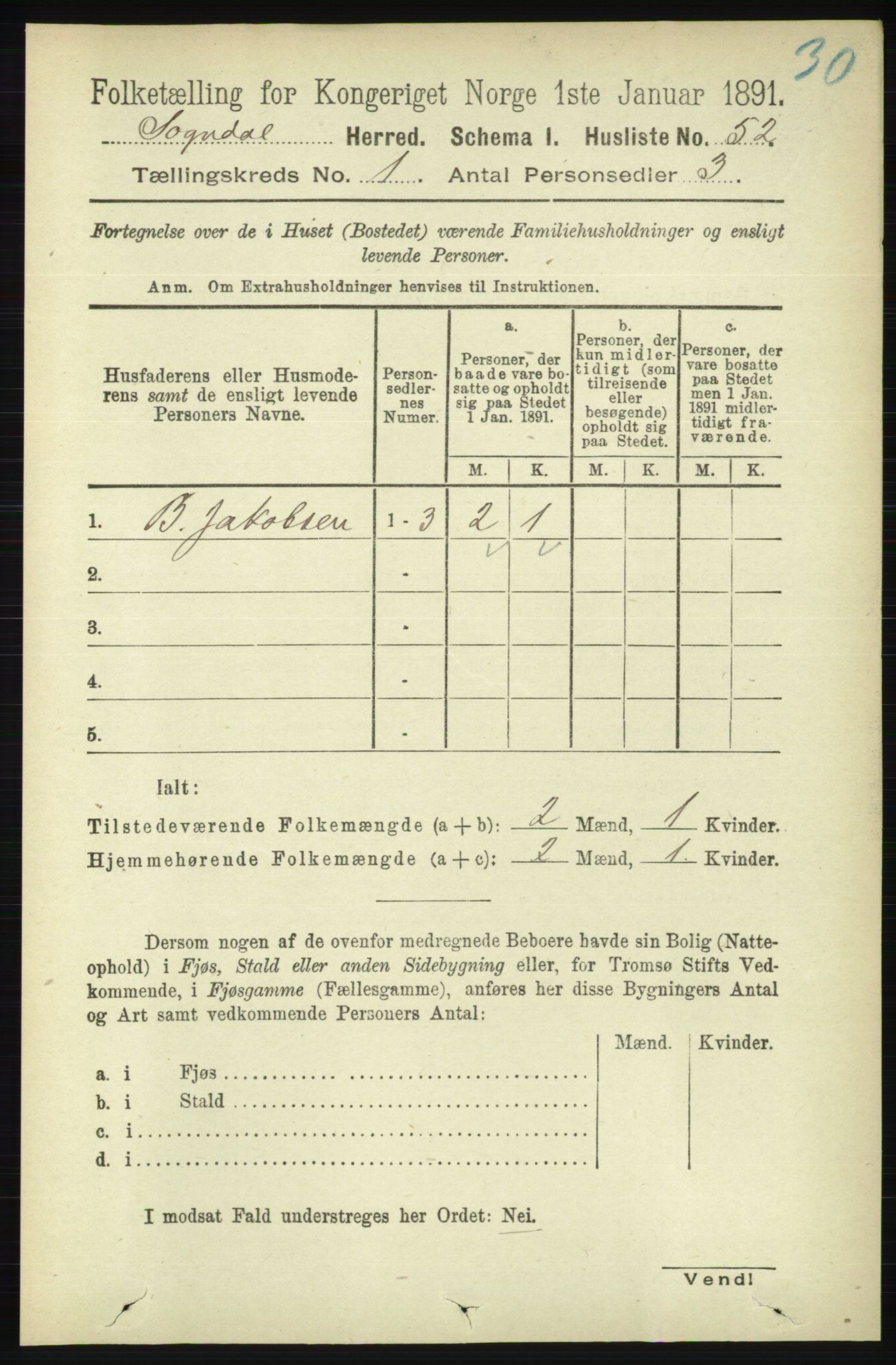 RA, 1891 census for 1111 Sokndal, 1891, p. 78