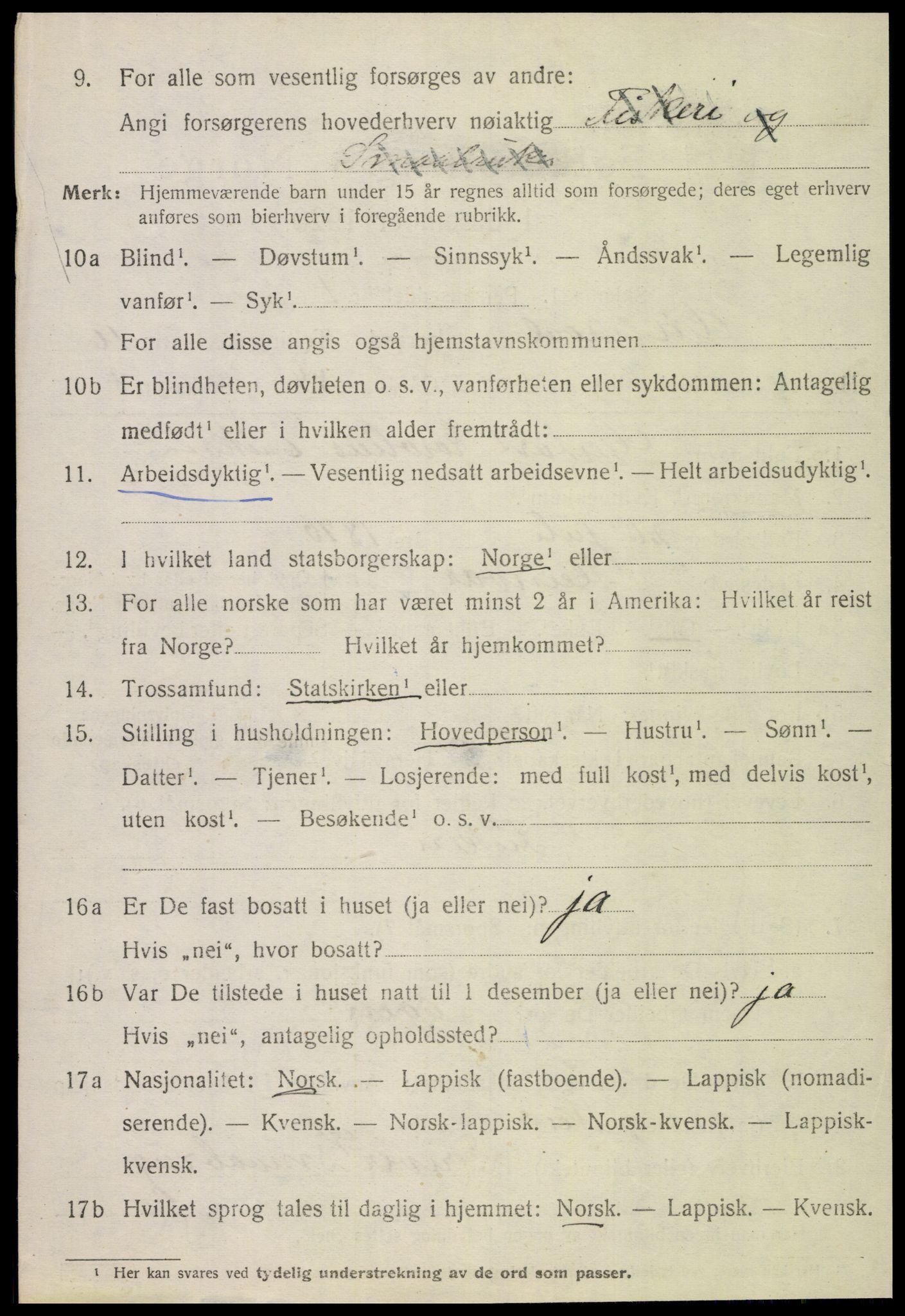 SAT, 1920 census for Gildeskål, 1920, p. 10177