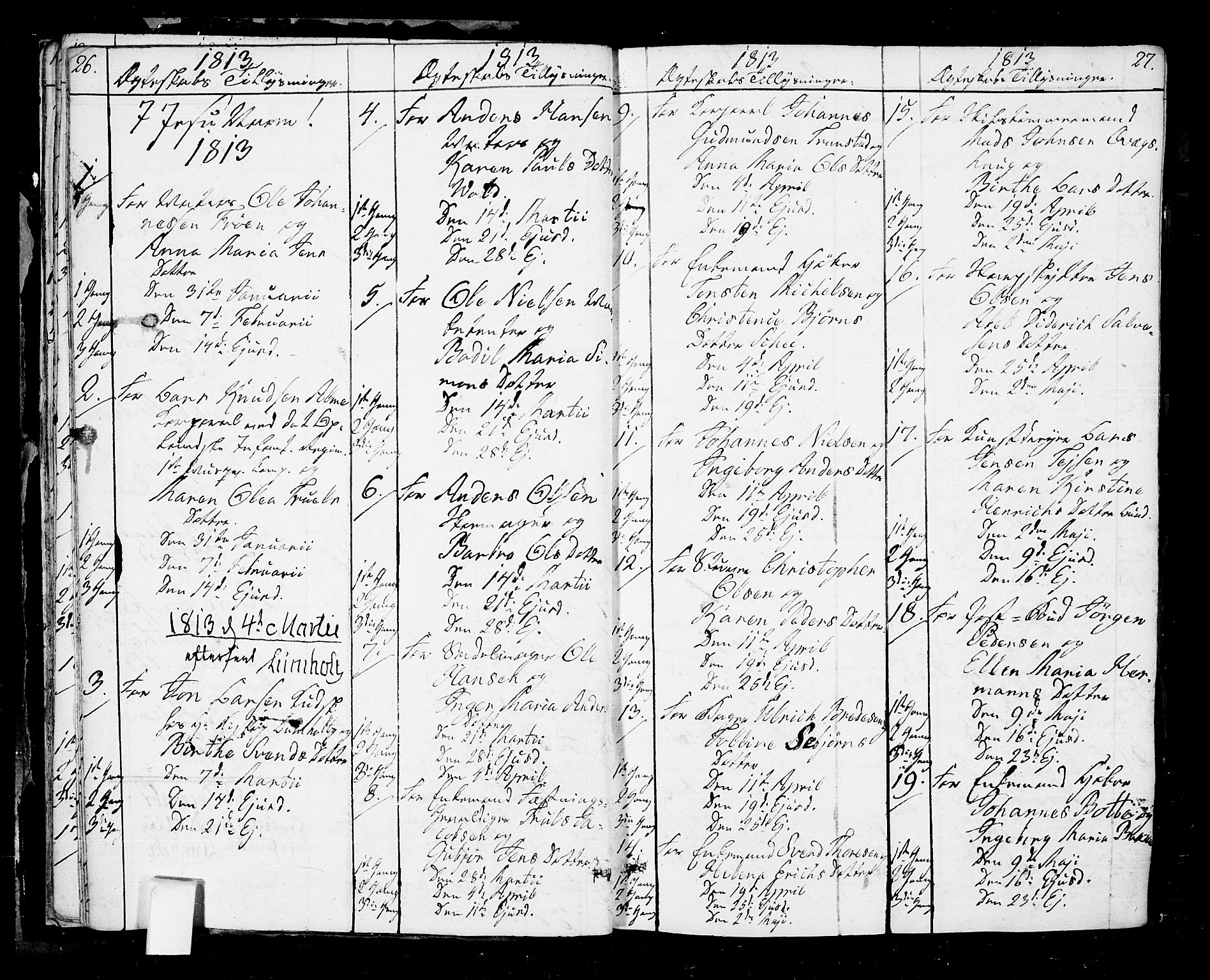 Oslo domkirke Kirkebøker, SAO/A-10752/F/Fa/L0006: Parish register (official) no. 6, 1807-1817, p. 26-27