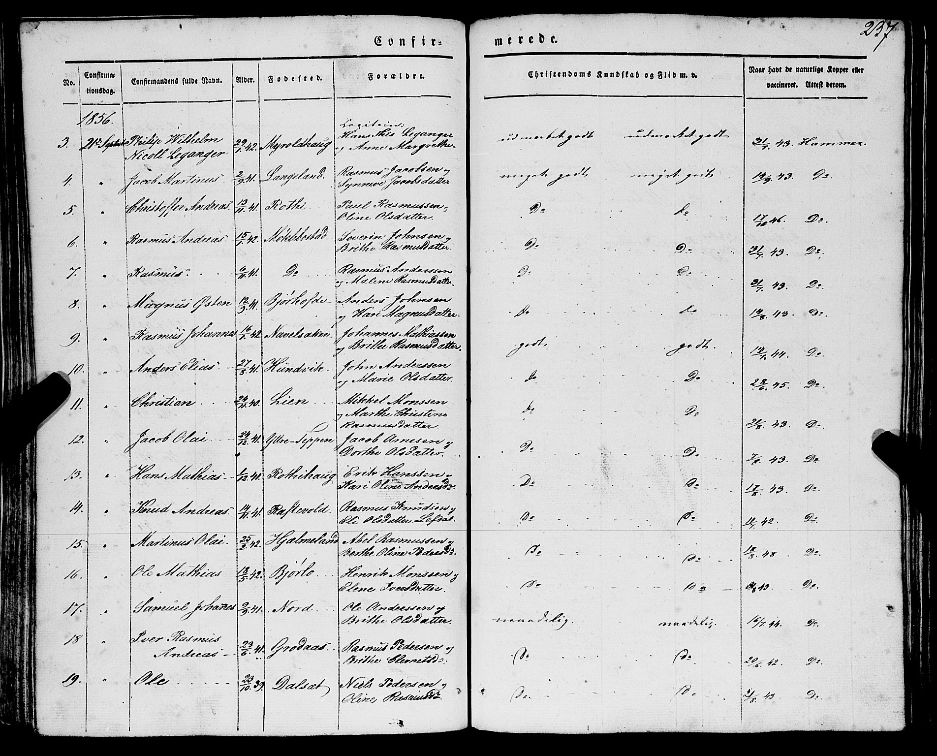 Eid sokneprestembete, SAB/A-82301/H/Haa/Haaa/L0007: Parish register (official) no. A 7, 1844-1858, p. 237