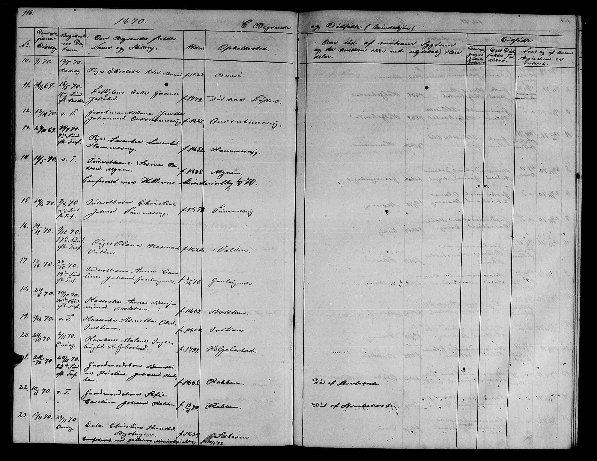 Ministerialprotokoller, klokkerbøker og fødselsregistre - Sør-Trøndelag, SAT/A-1456/634/L0539: Parish register (copy) no. 634C01, 1866-1873, p. 116