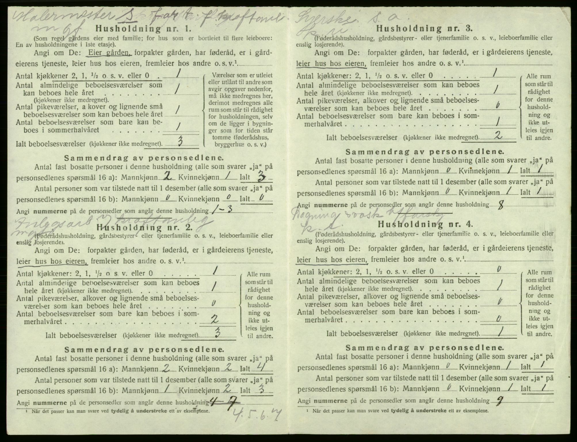 SAB, 1920 census for Kvam, 1920, p. 301