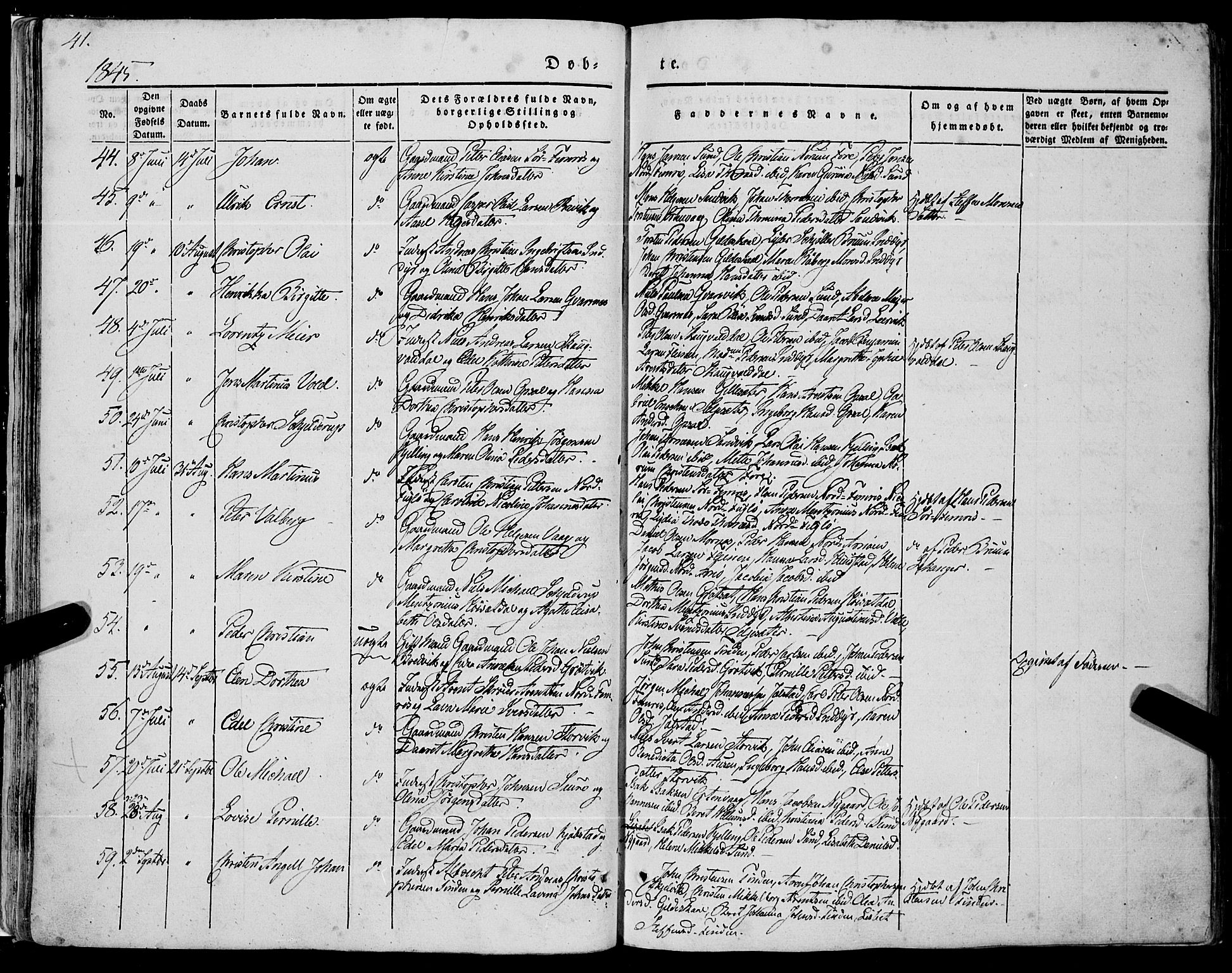 Ministerialprotokoller, klokkerbøker og fødselsregistre - Nordland, SAT/A-1459/805/L0097: Parish register (official) no. 805A04, 1837-1861, p. 41